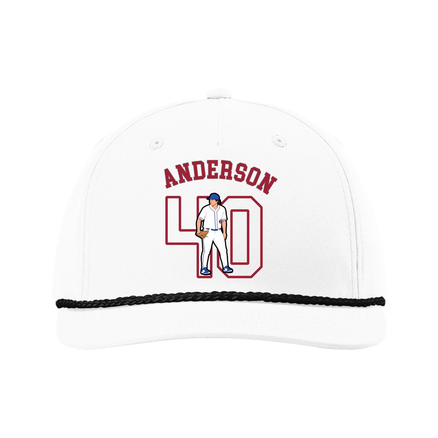 Five-Panel Classic Rope Cap — Shirsey Arch in White