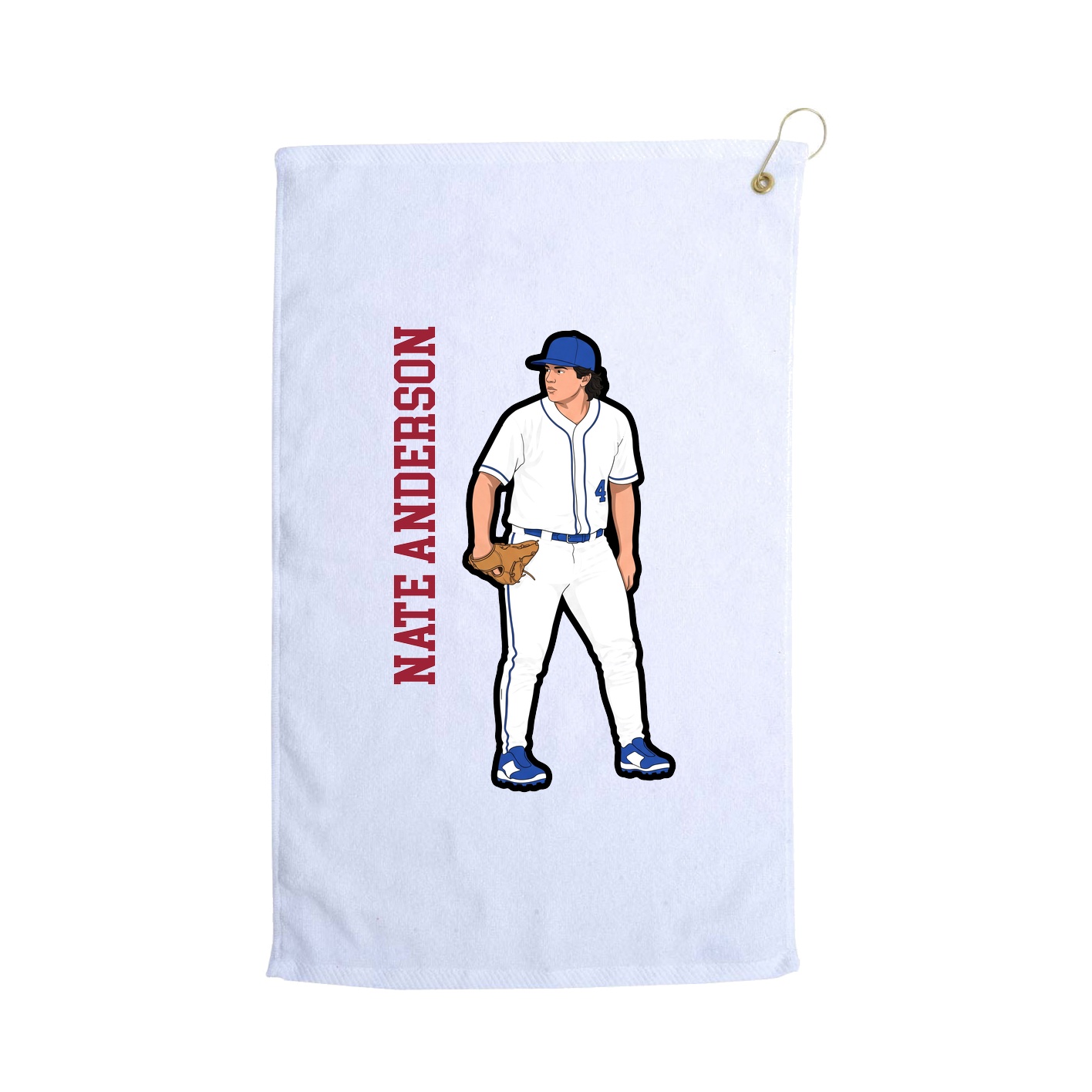 Golf Towel — Name Vertical in White