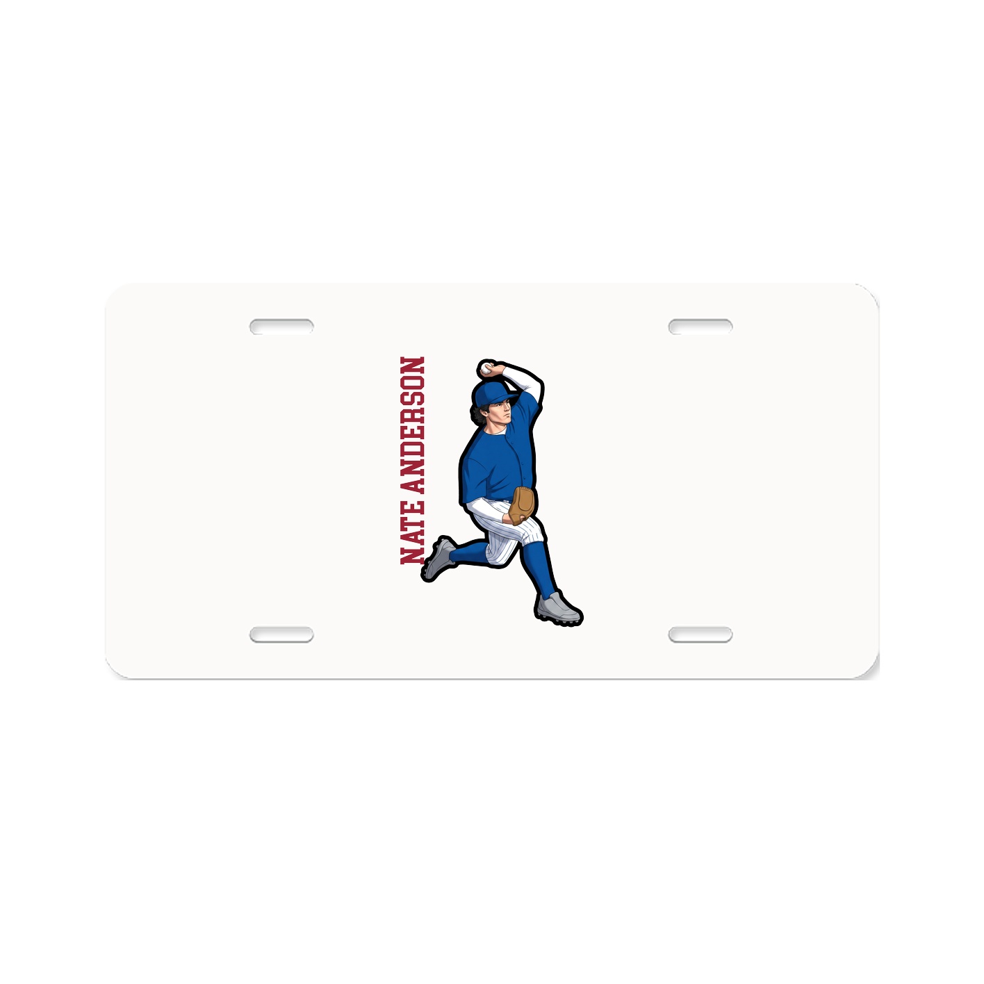 License Plate — Name Vertical in Classic