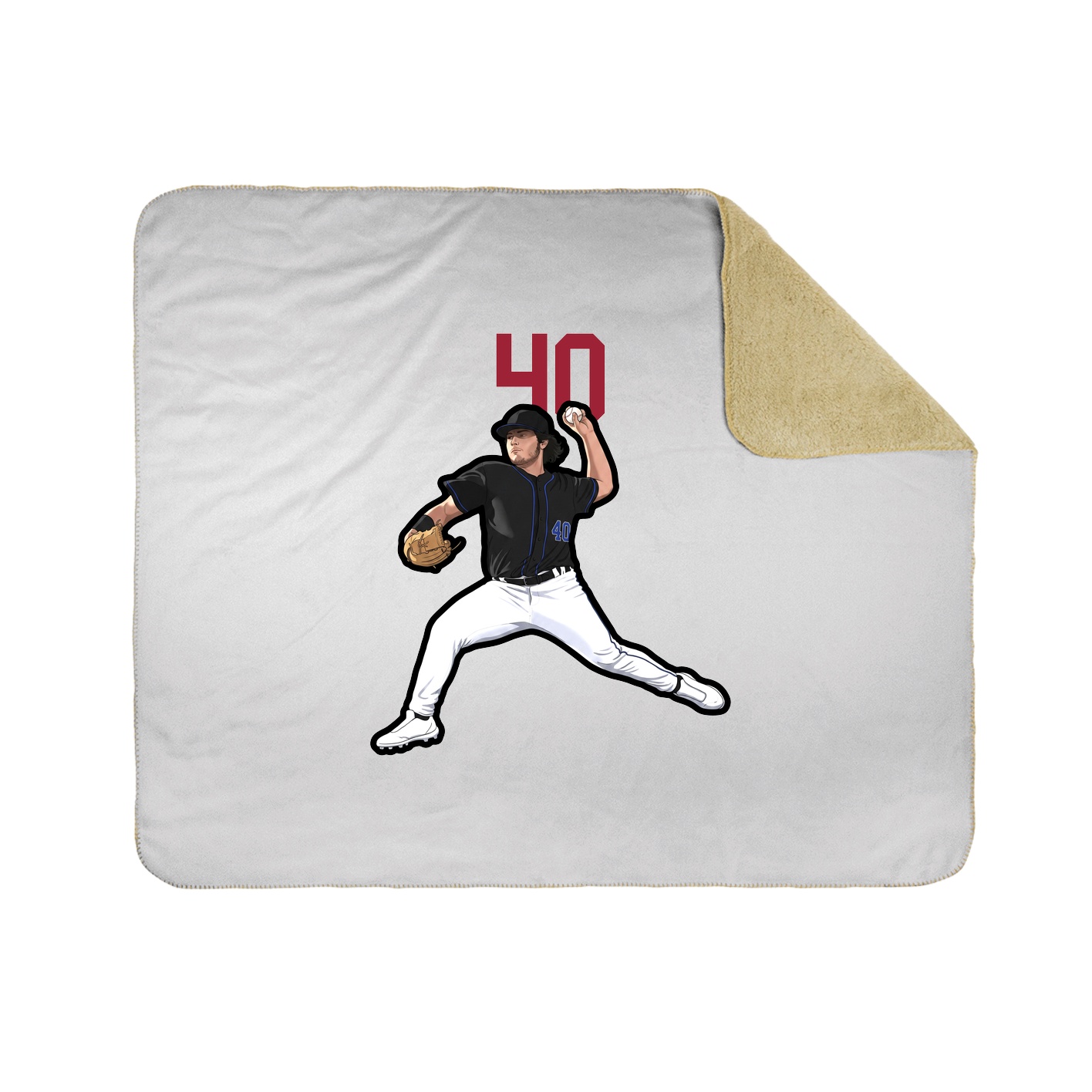 Throw Blanket — Number Top in White