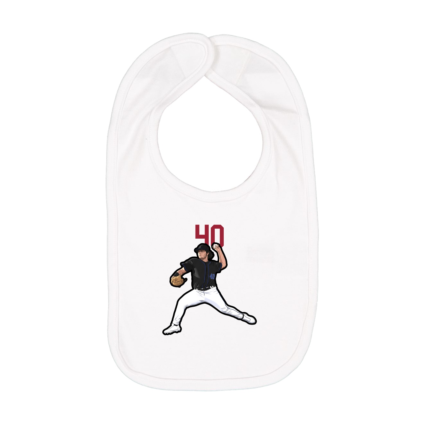 Infant Bib — Number Top in White