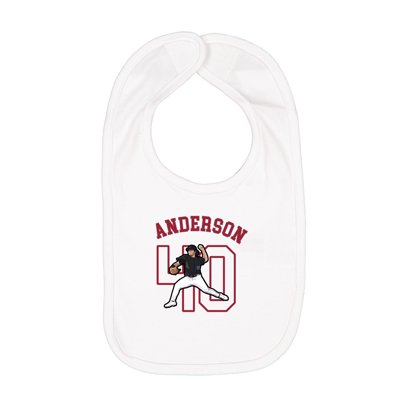 Infant Bib — Shirsey Arch in White
