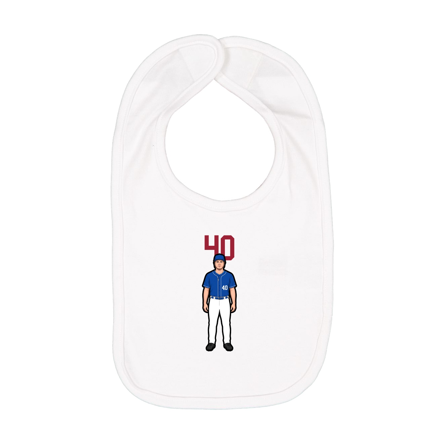 Infant Bib — Number Top in White
