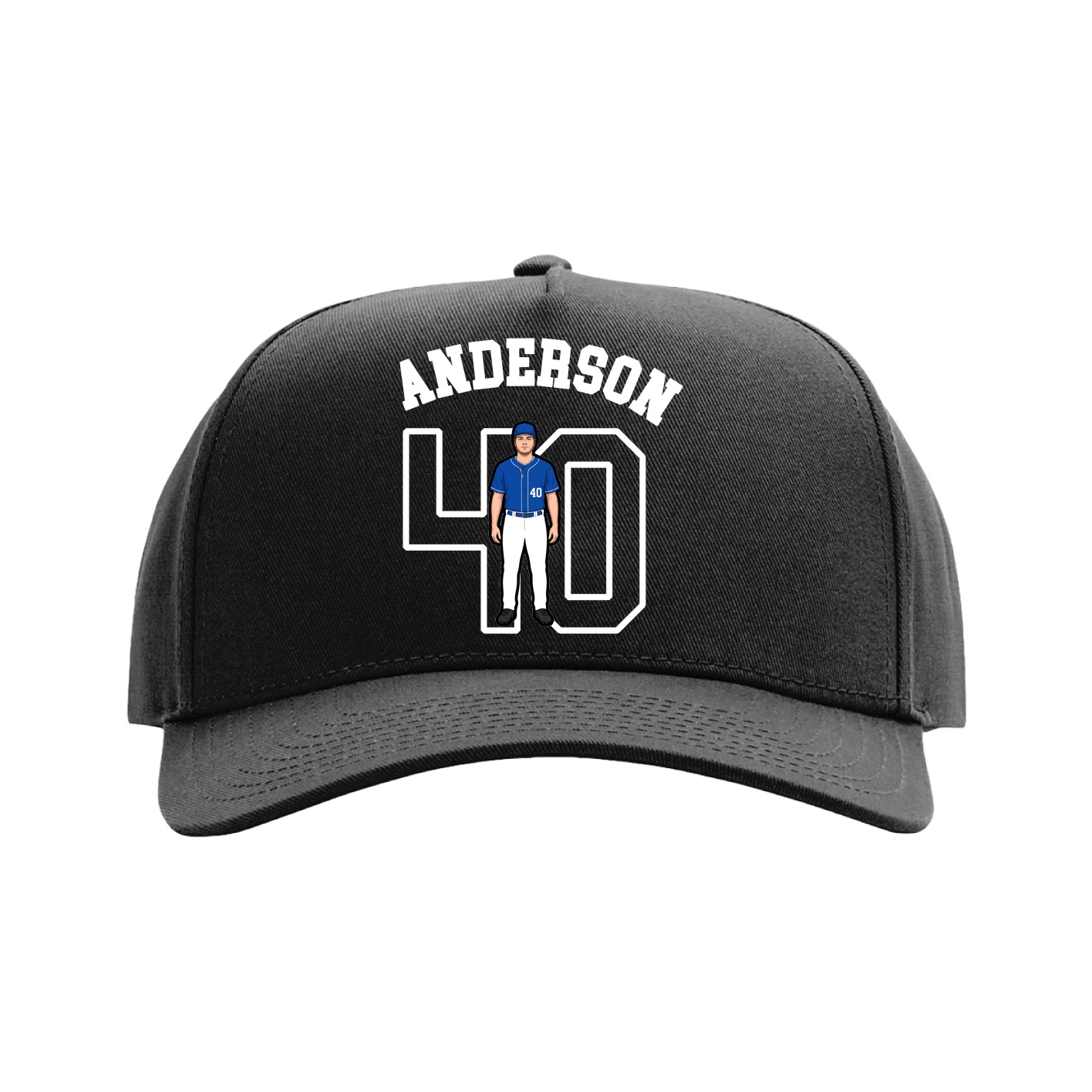 Full Fabric Five-Panel Champ Cap — Shirsey Arch in Black