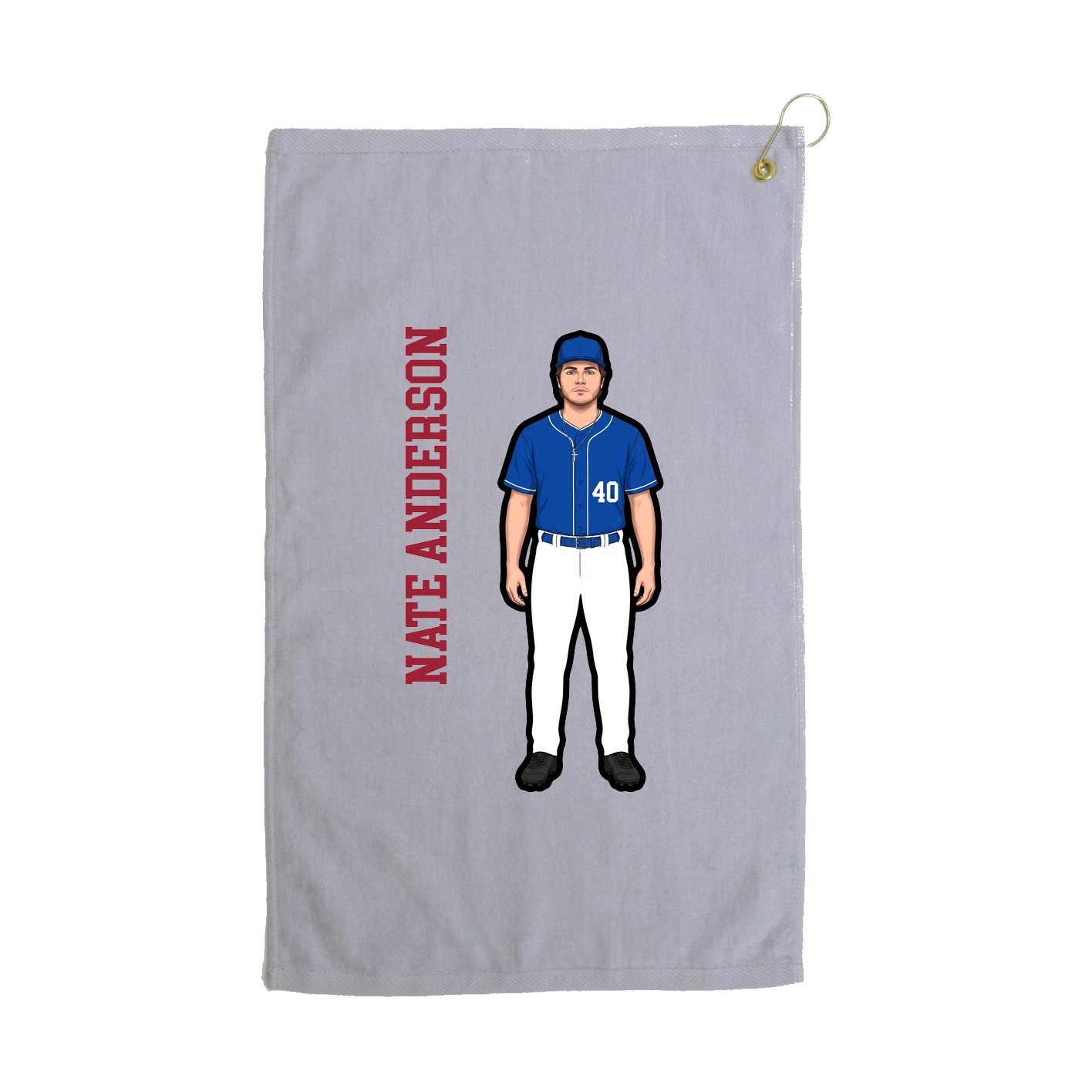 Golf Towel — Name Vertical in Grey