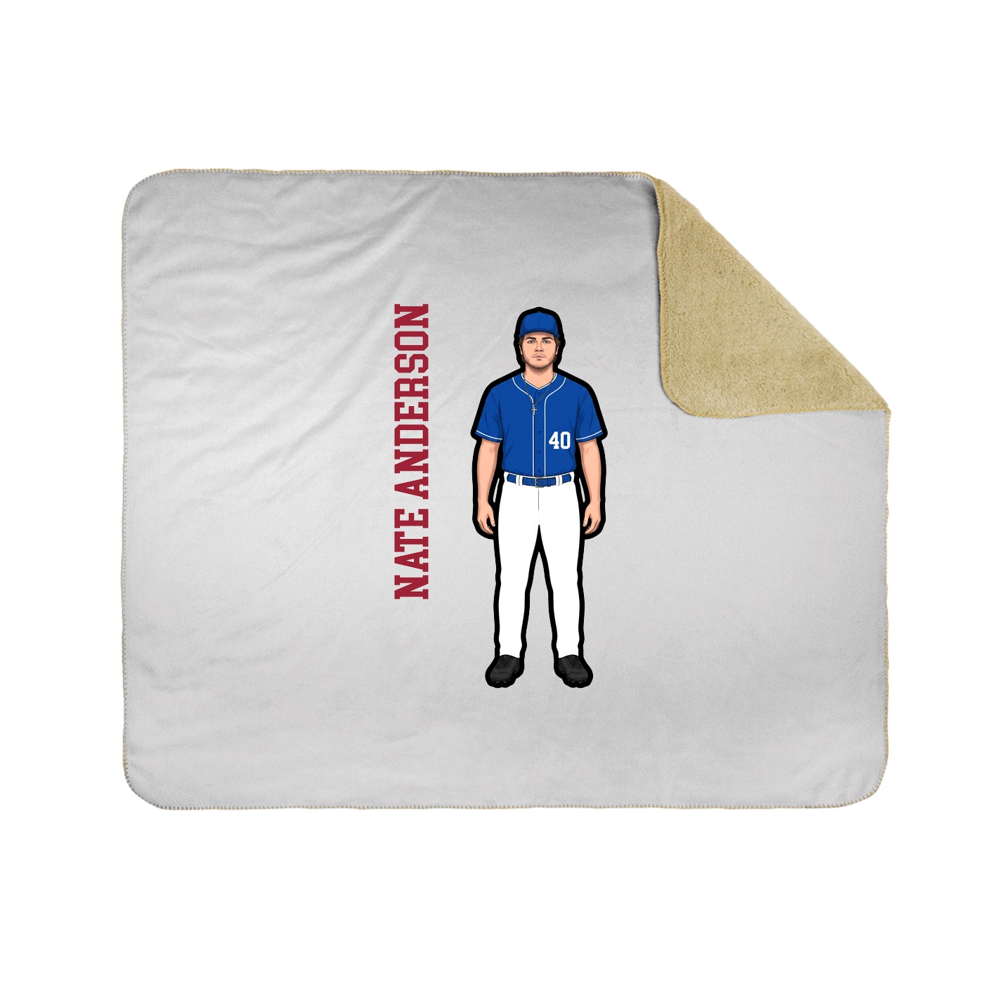 Throw Blanket — Name Vertical in White