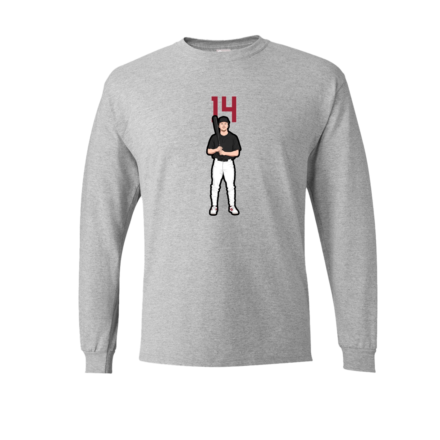Long Sleeve Tee — Number Top in Grey
