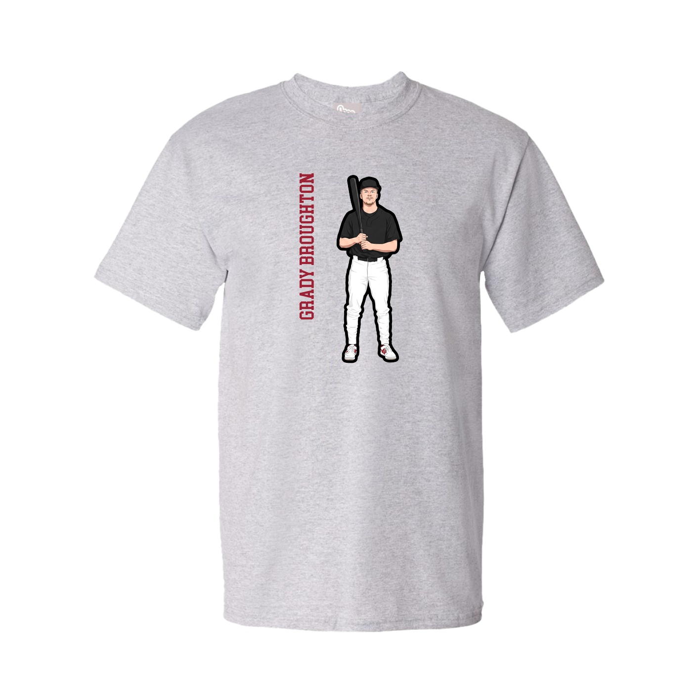 Tee — Name Vertical in Grey