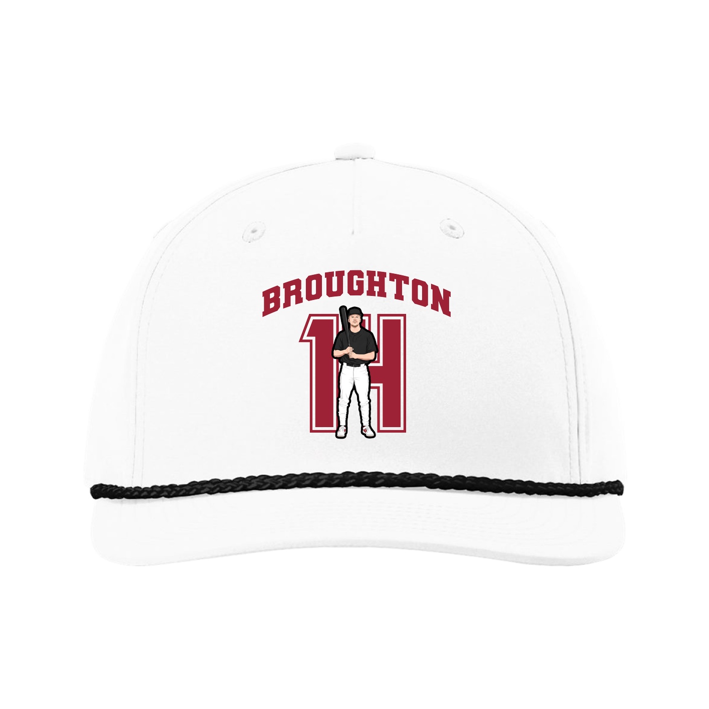 Five-Panel Classic Rope Cap — Number in White