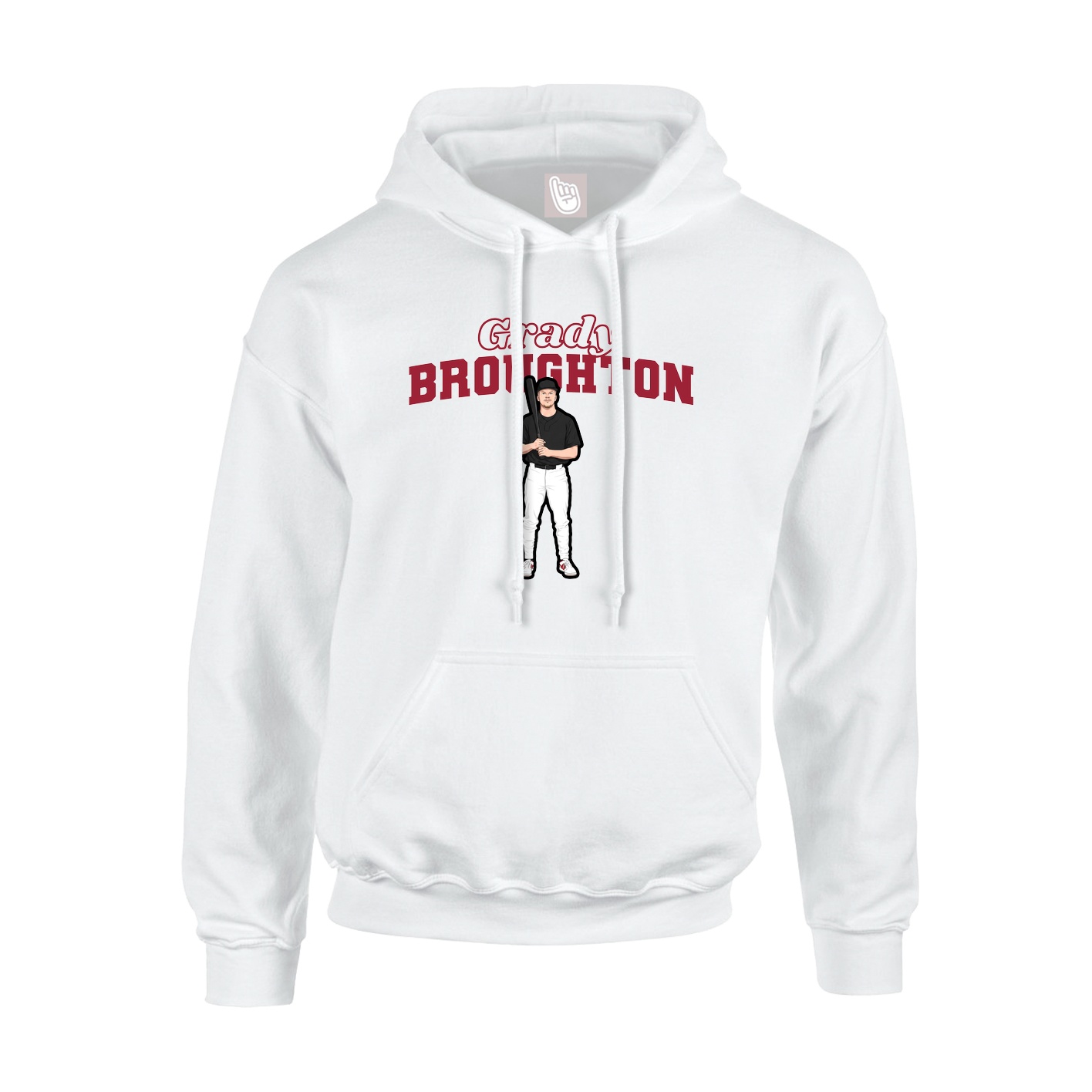 Youth Hoodie — Name Arch in White