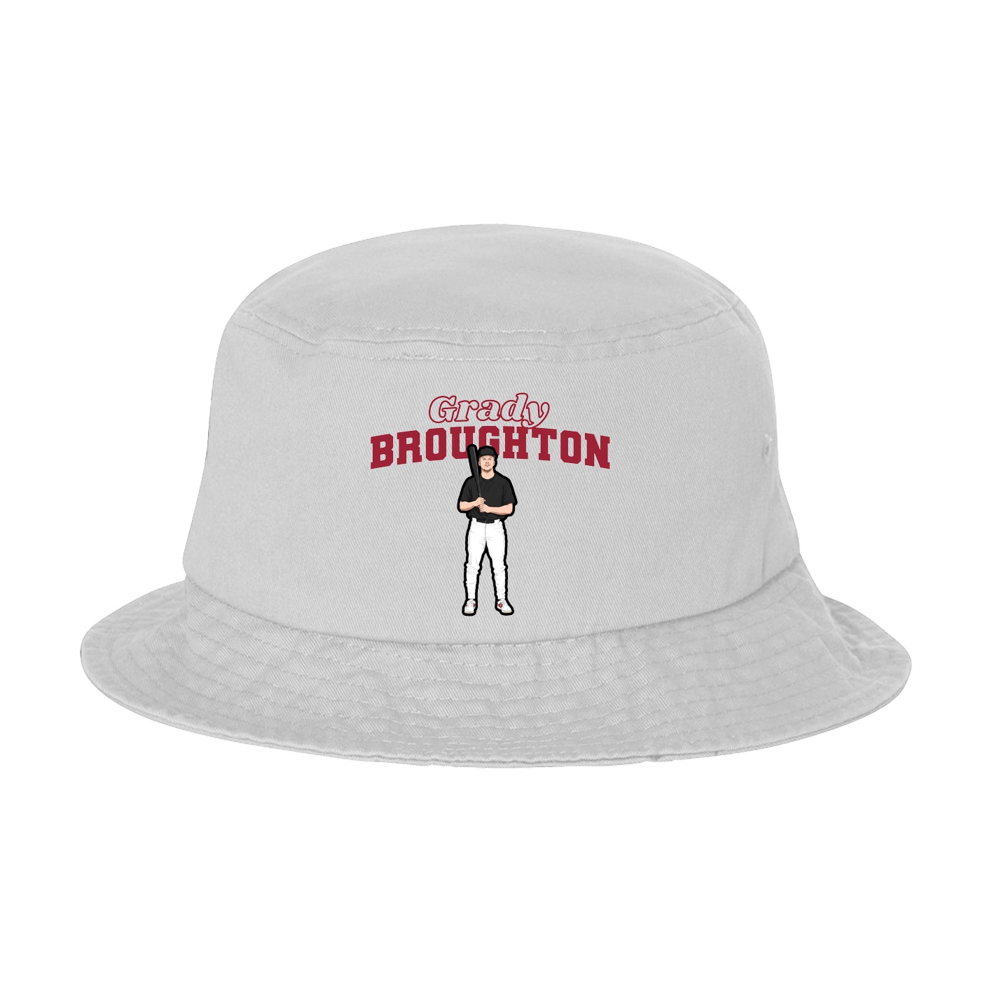 Bucket Cap — Name Arch in White