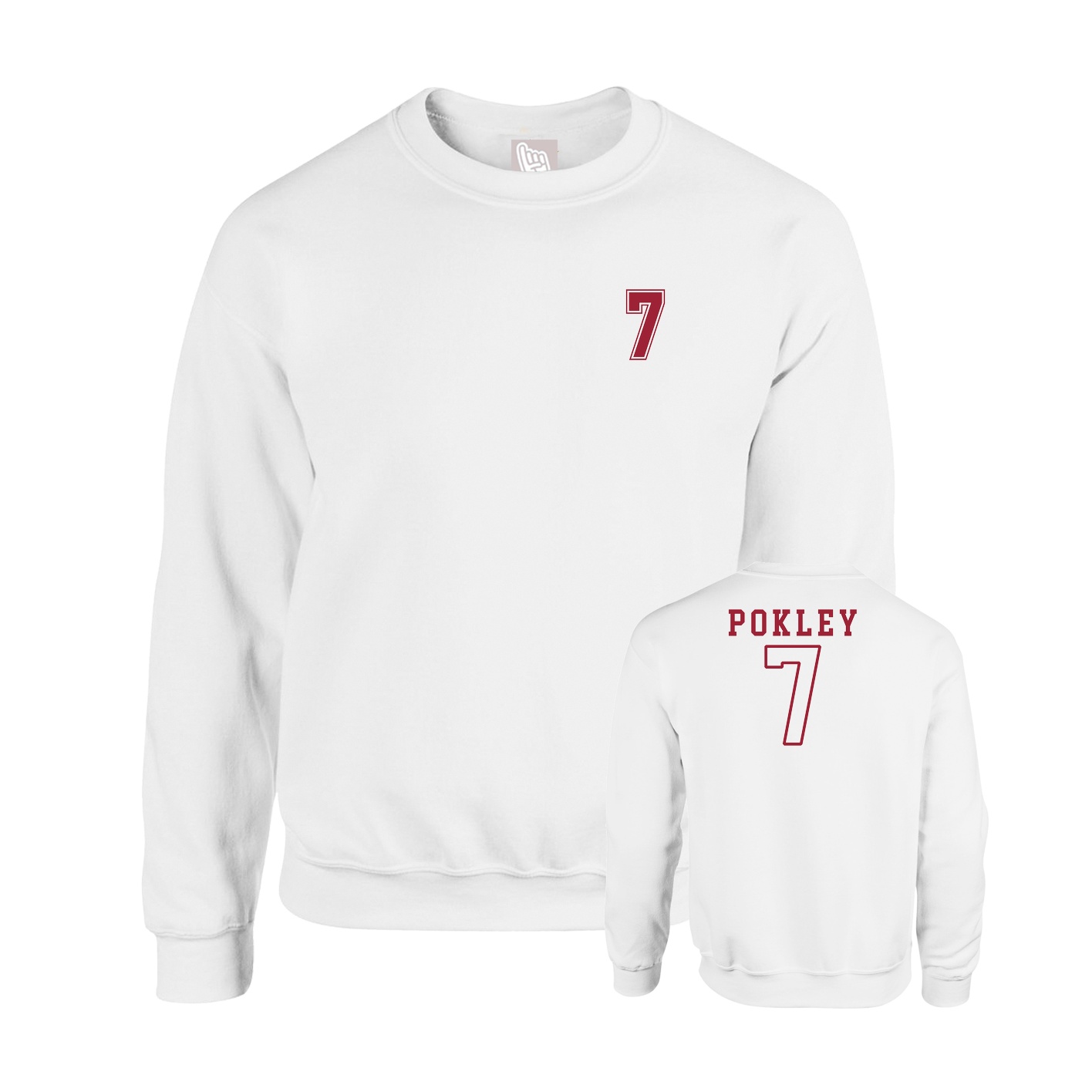 Fleece Crew — Chest Back in White