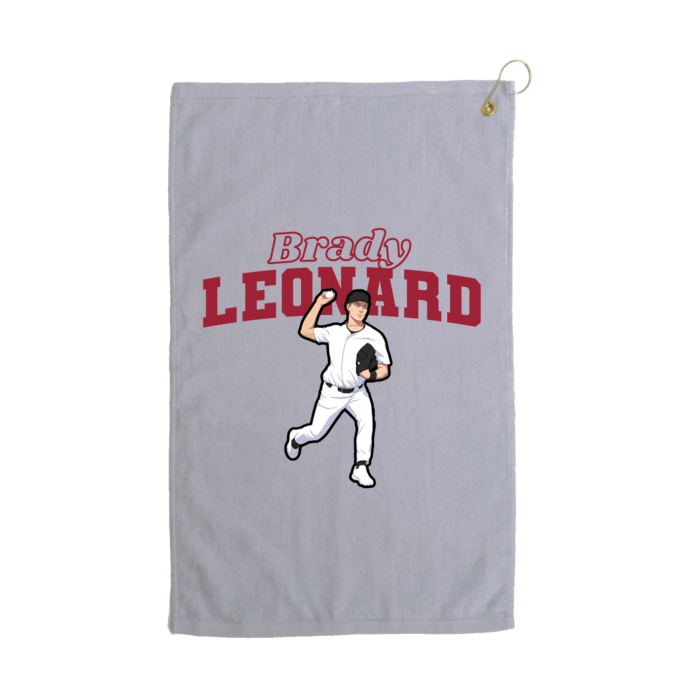 Golf Towel — Name Arch in Grey