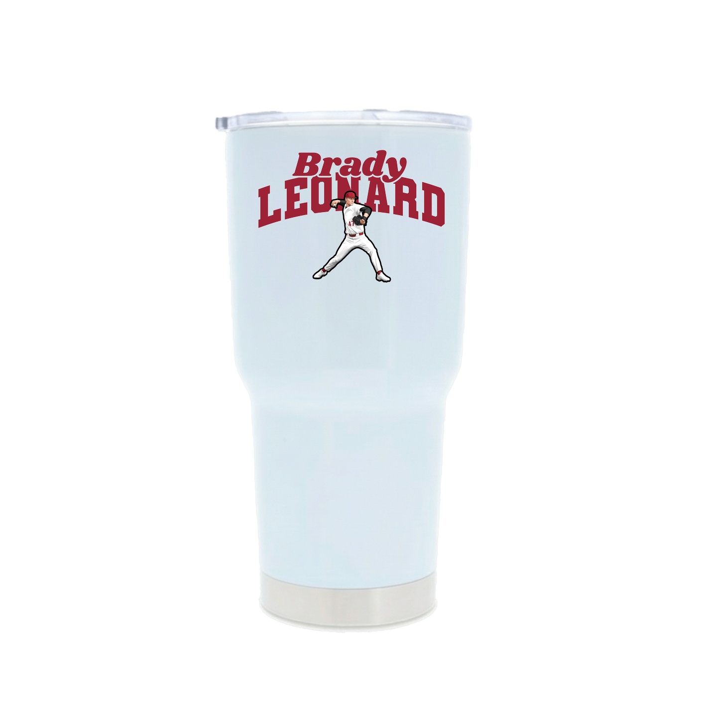 30oz Stainless Steel Tumbler — Signature Arch in White