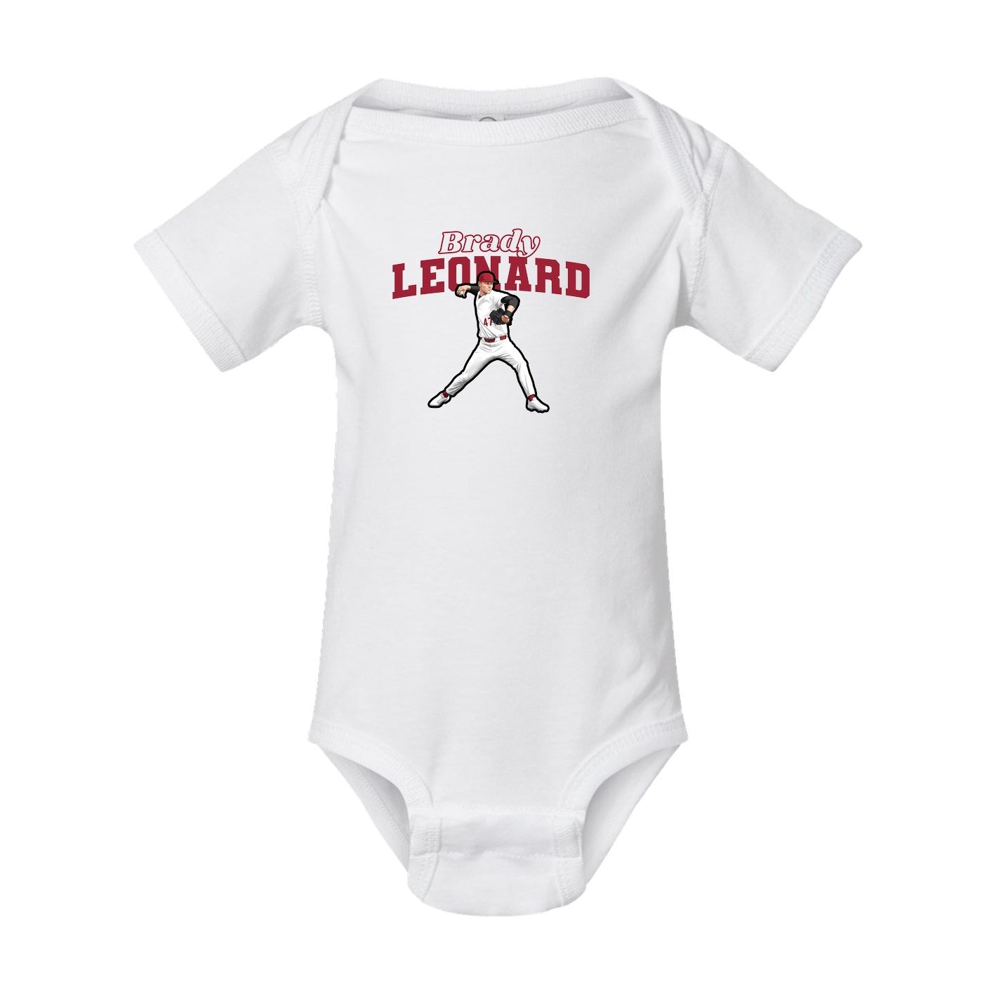 Baby Onesie — Name Arch in White