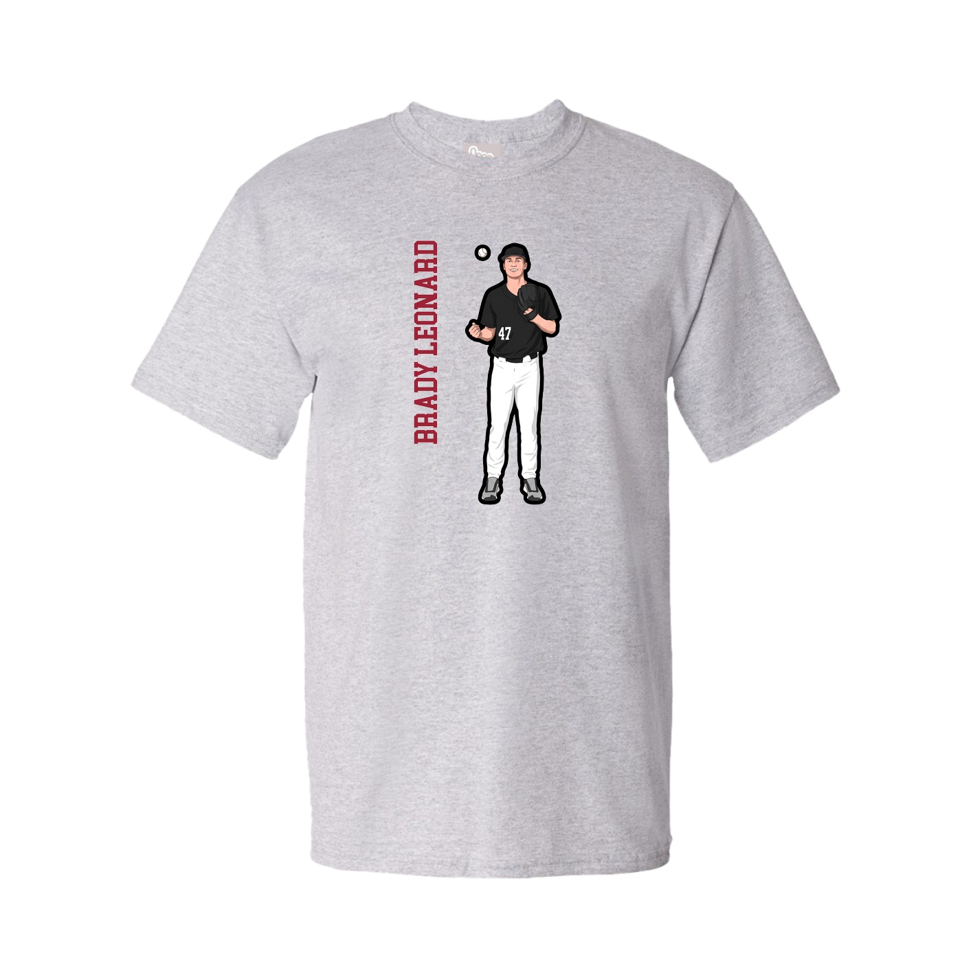 Tee — Name Vertical in Grey