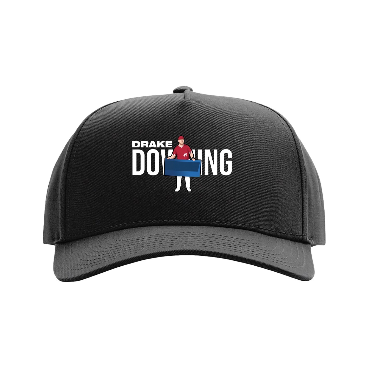 Full Fabric Five-Panel Champ Cap — Player Name in Black