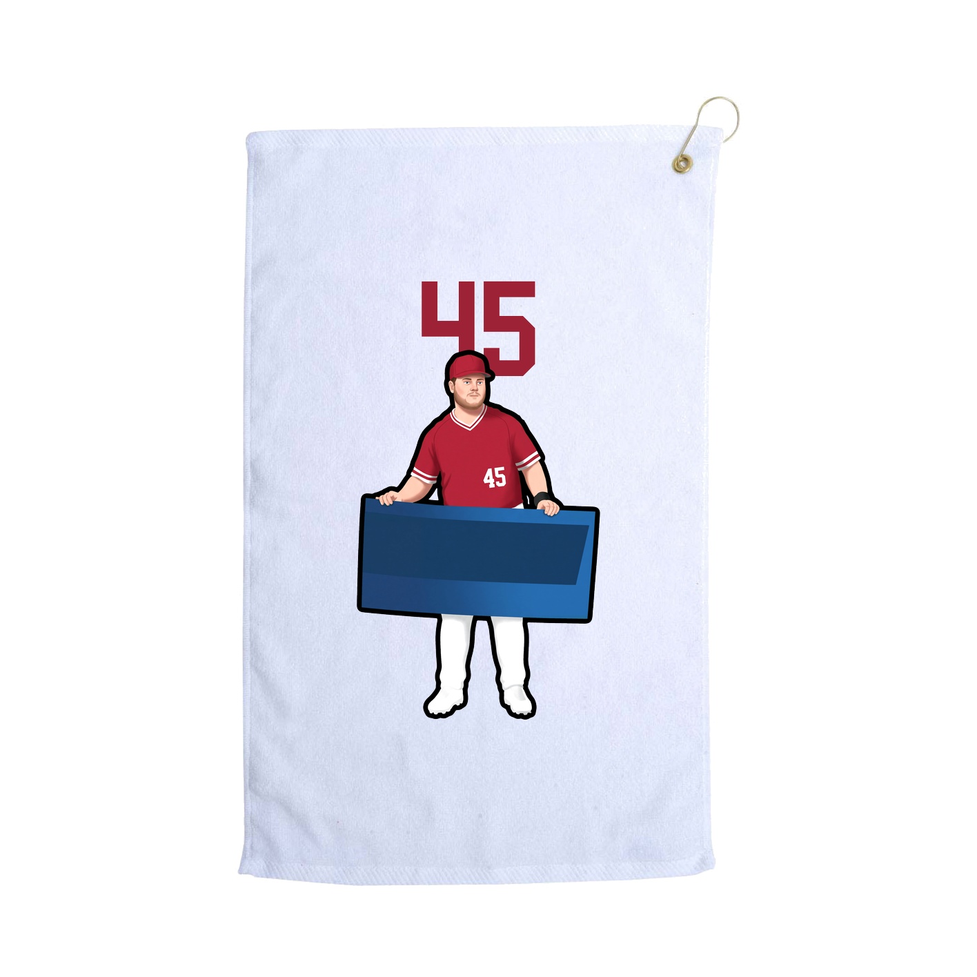 Golf Towel — Number Top in White