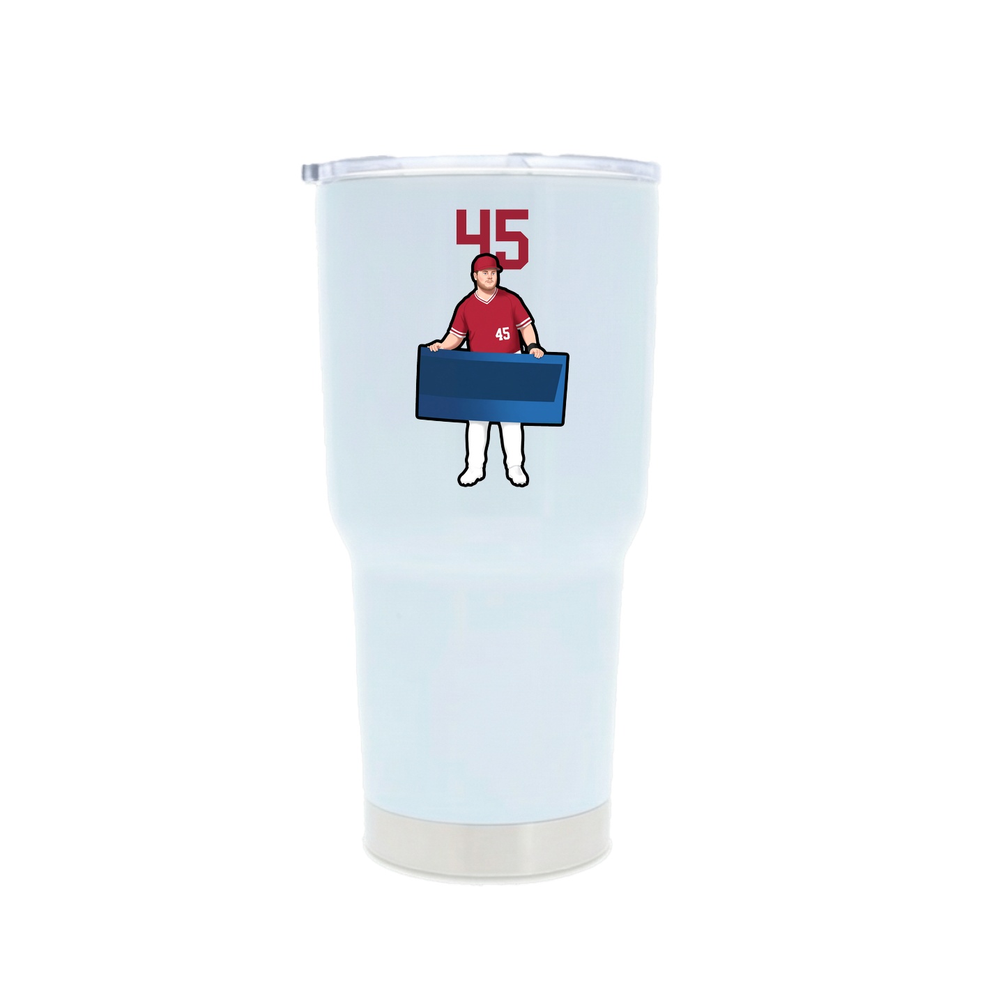30oz Stainless Steel Tumbler — Number Top in White