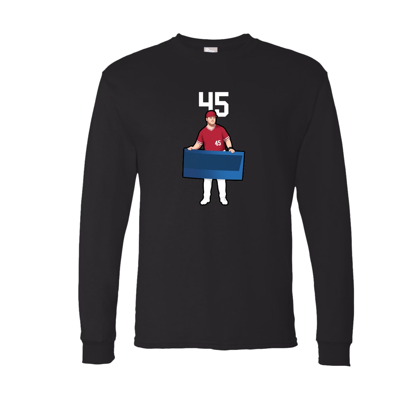 Long Sleeve Tee — Number Top in Black