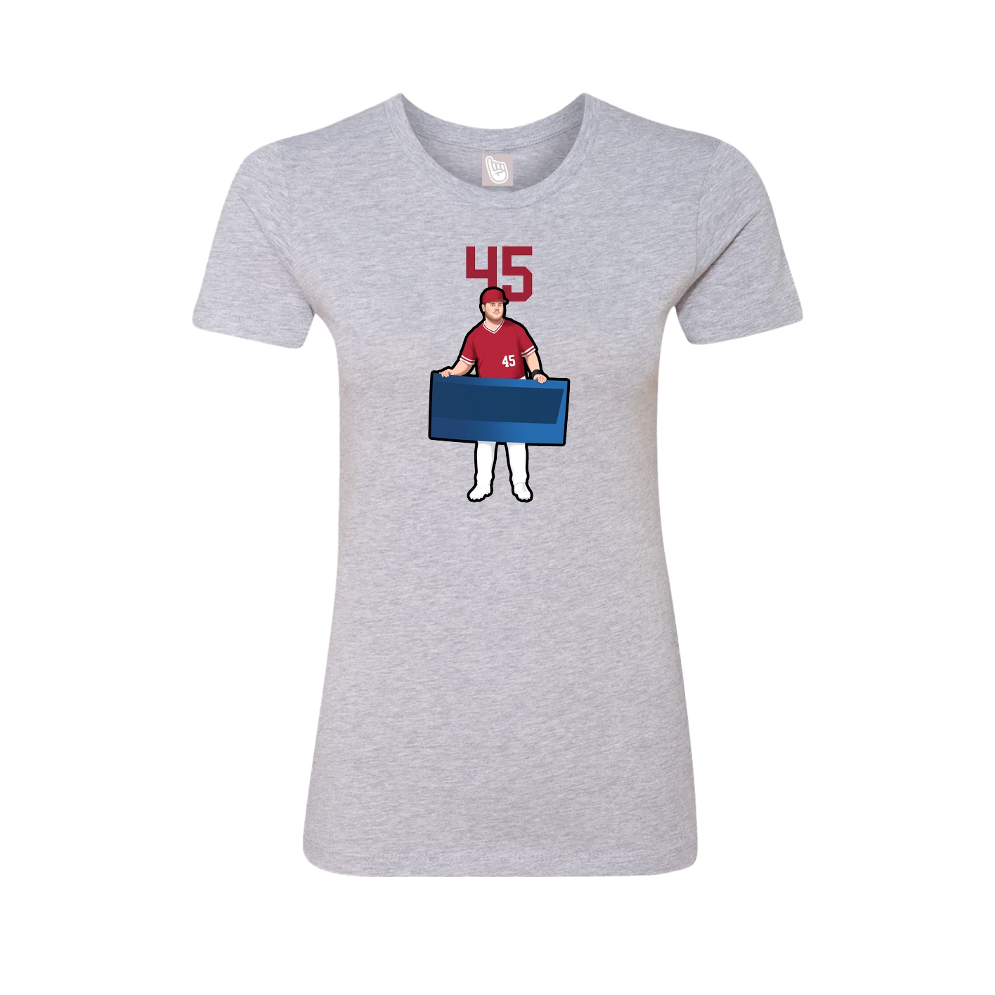 Fitted Women's Tee — Number Top in Grey