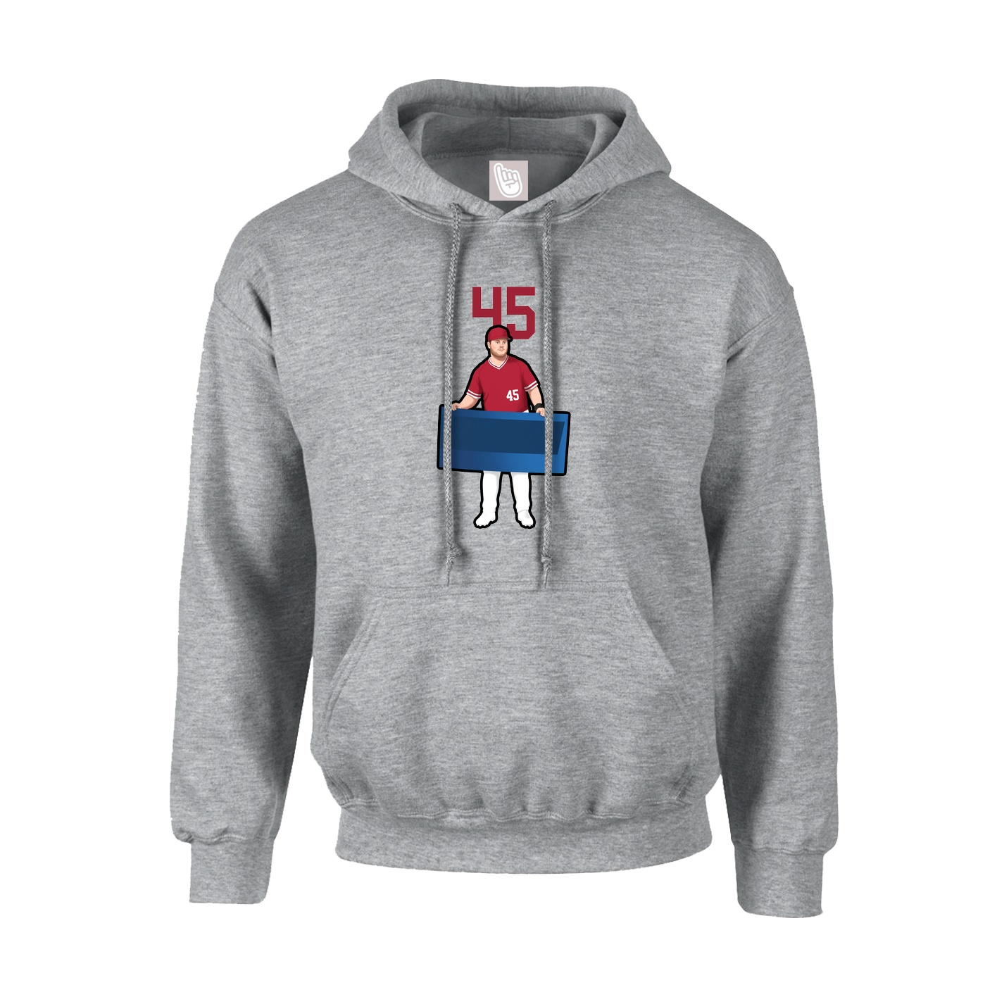 Hoodie — Number Top in Grey