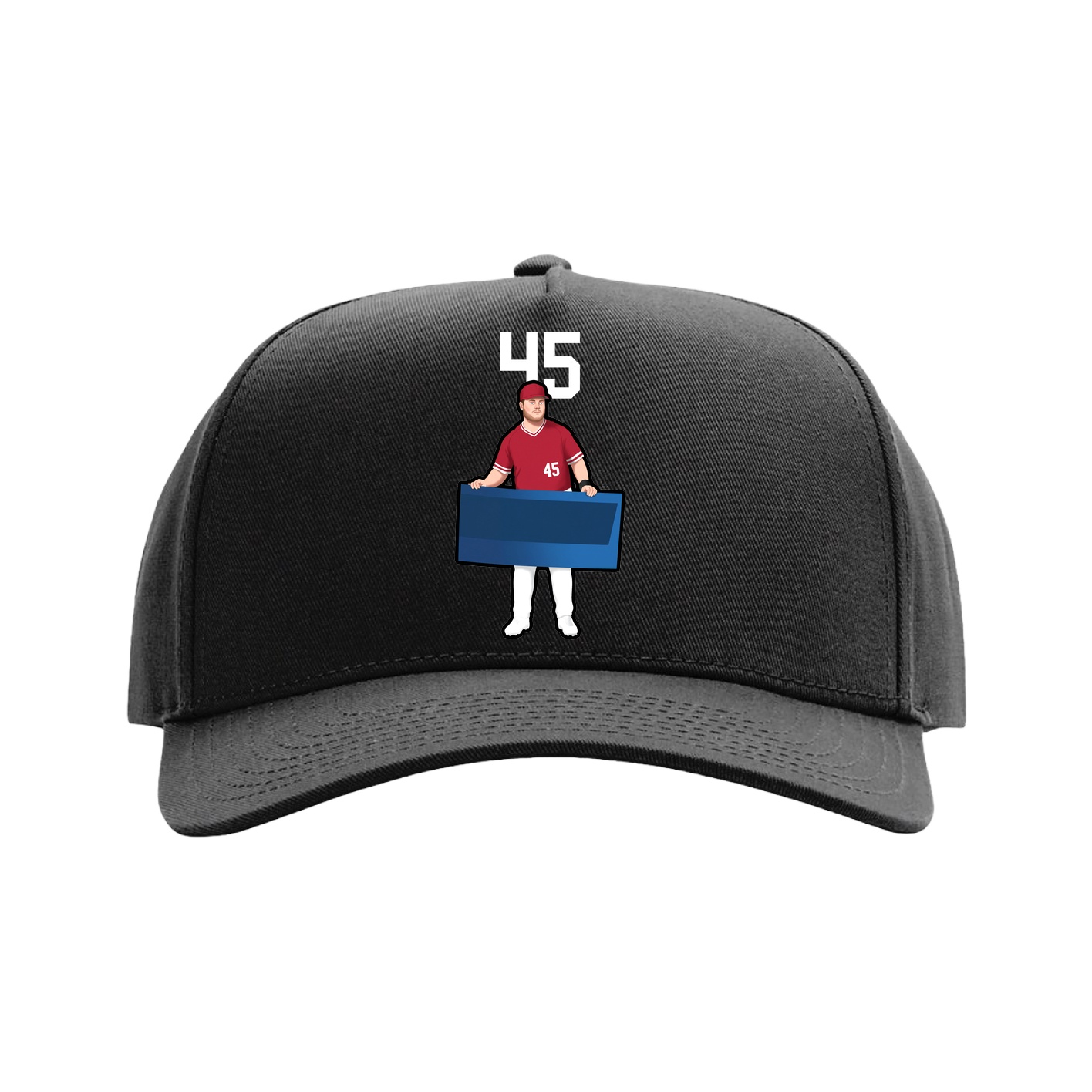 Full Fabric Five-Panel Champ Cap — Number Top in Black