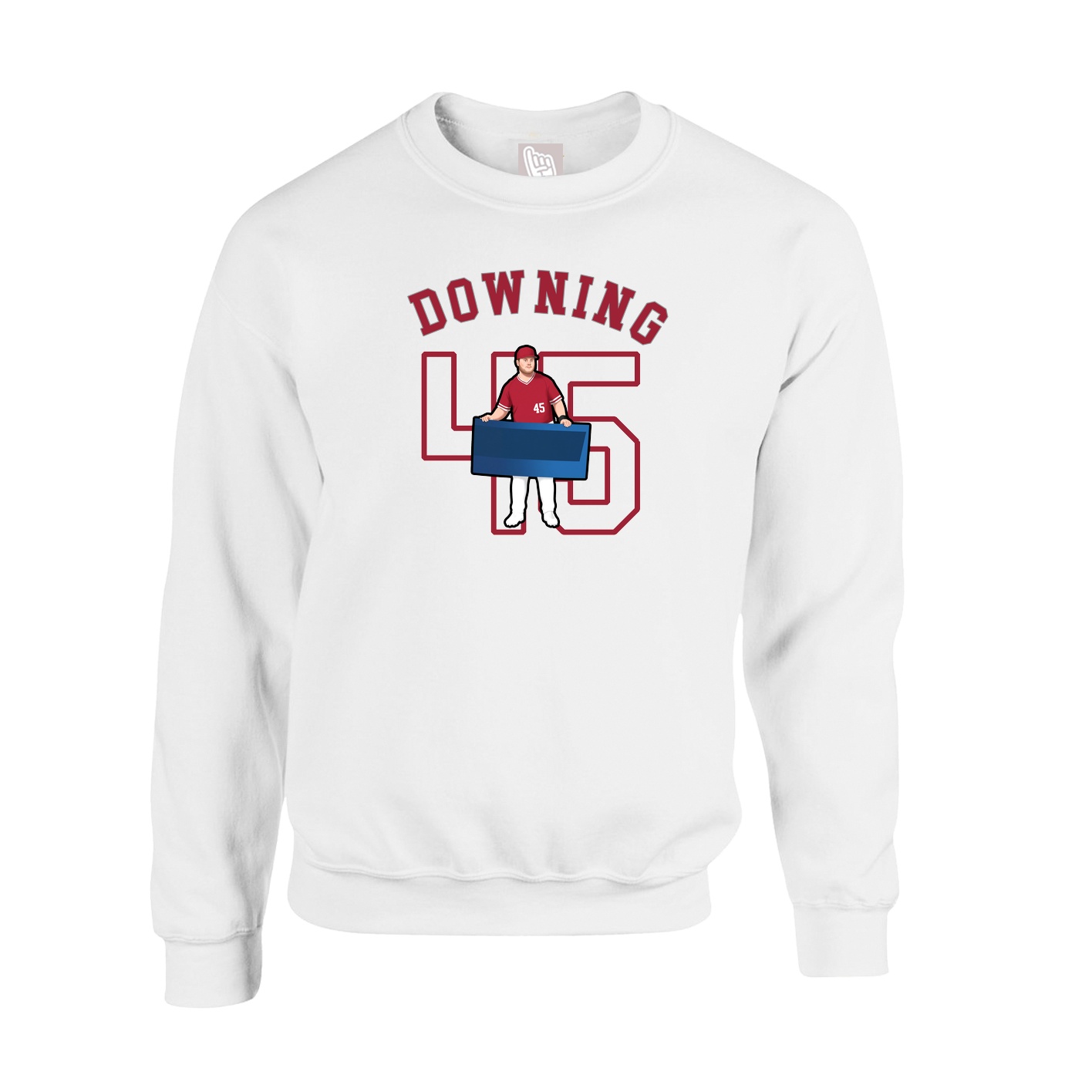 Fleece Crew — Shirsey Arch in White