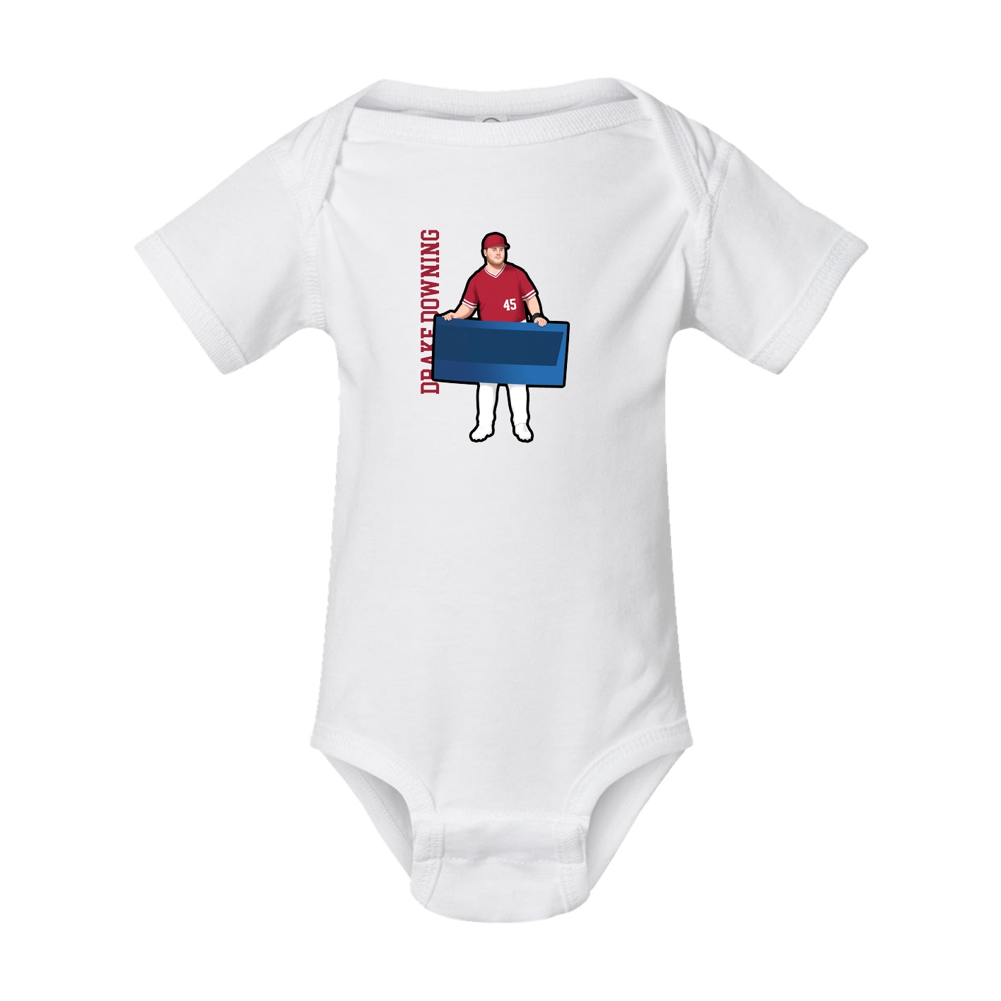 Baby Onesie — Name Vertical in White