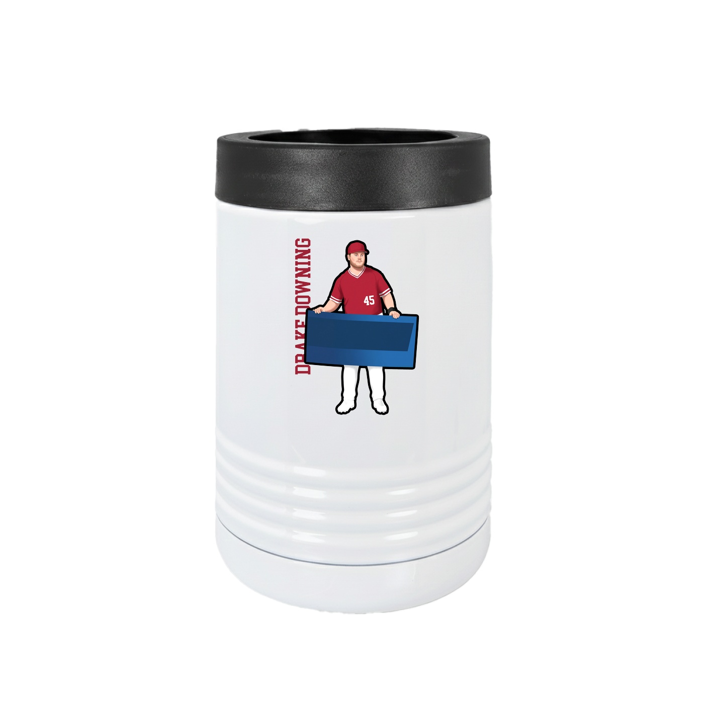 Beverage Holder — Name Vertical in White