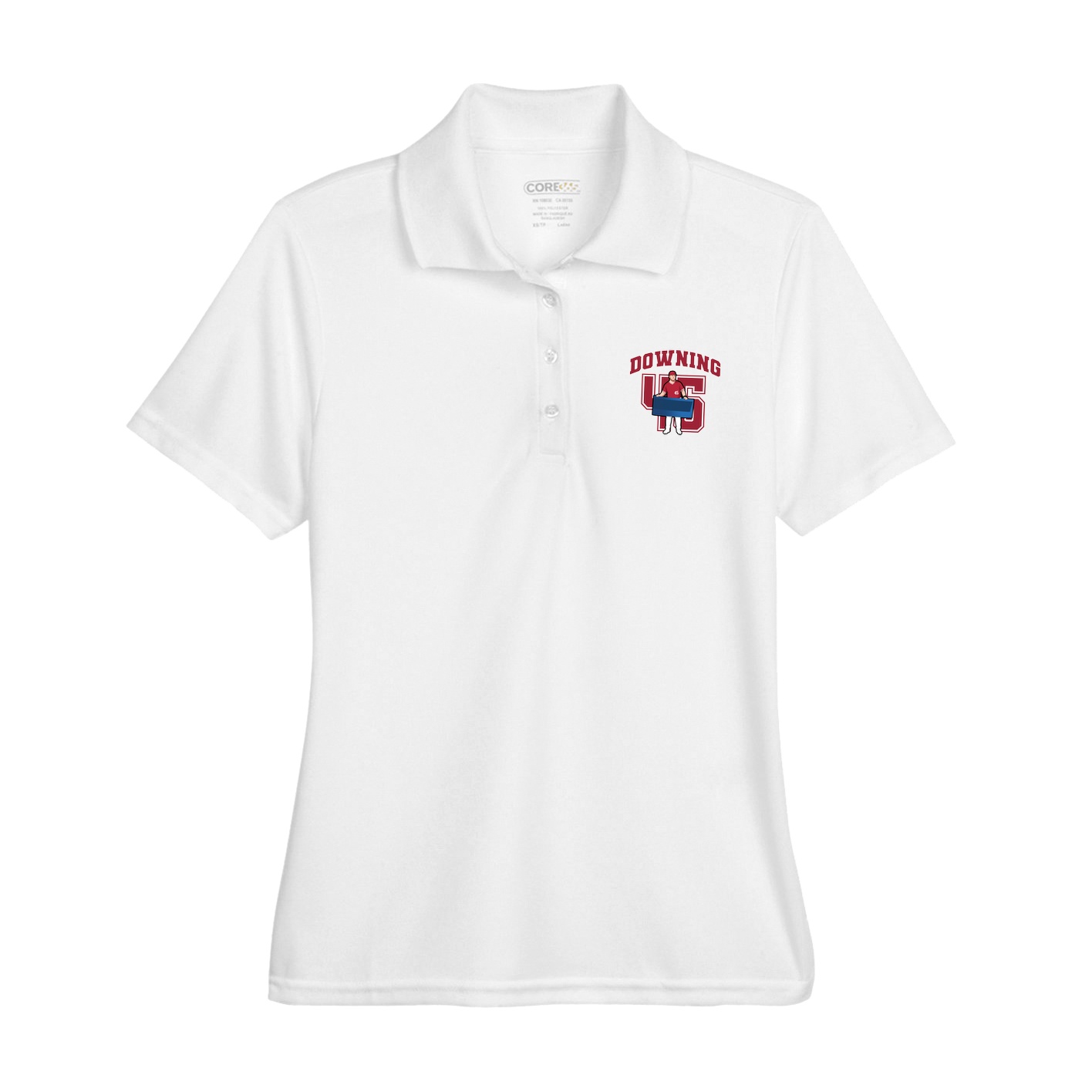 Womens Performance Polo — Number in White