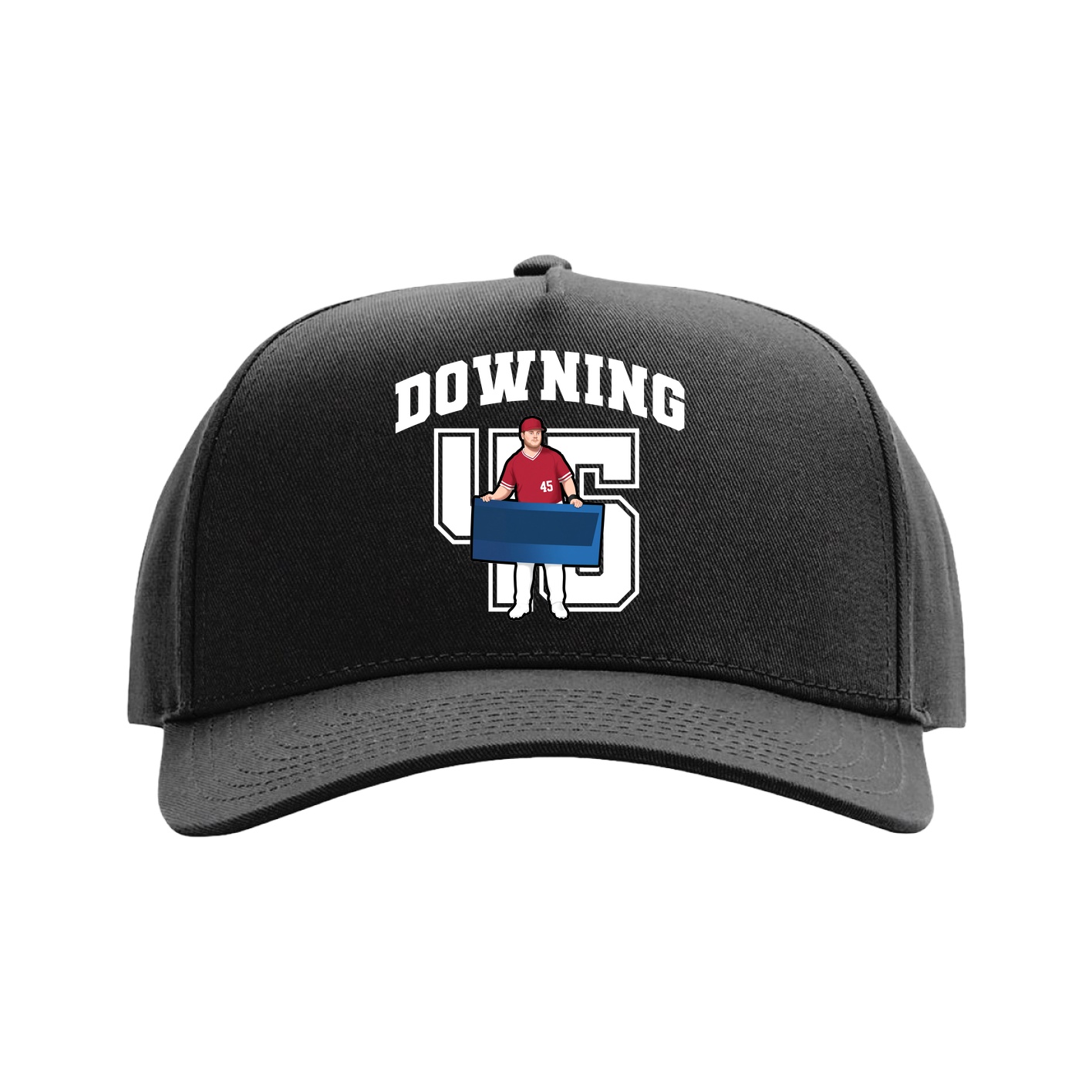 Full Fabric Five-Panel Champ Cap — Number in Black