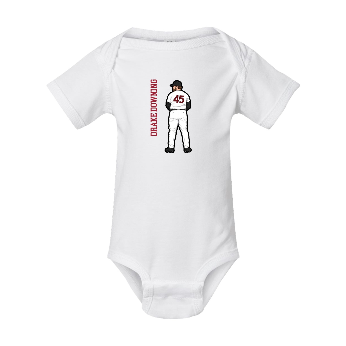 Baby Onesie — Name Vertical in White