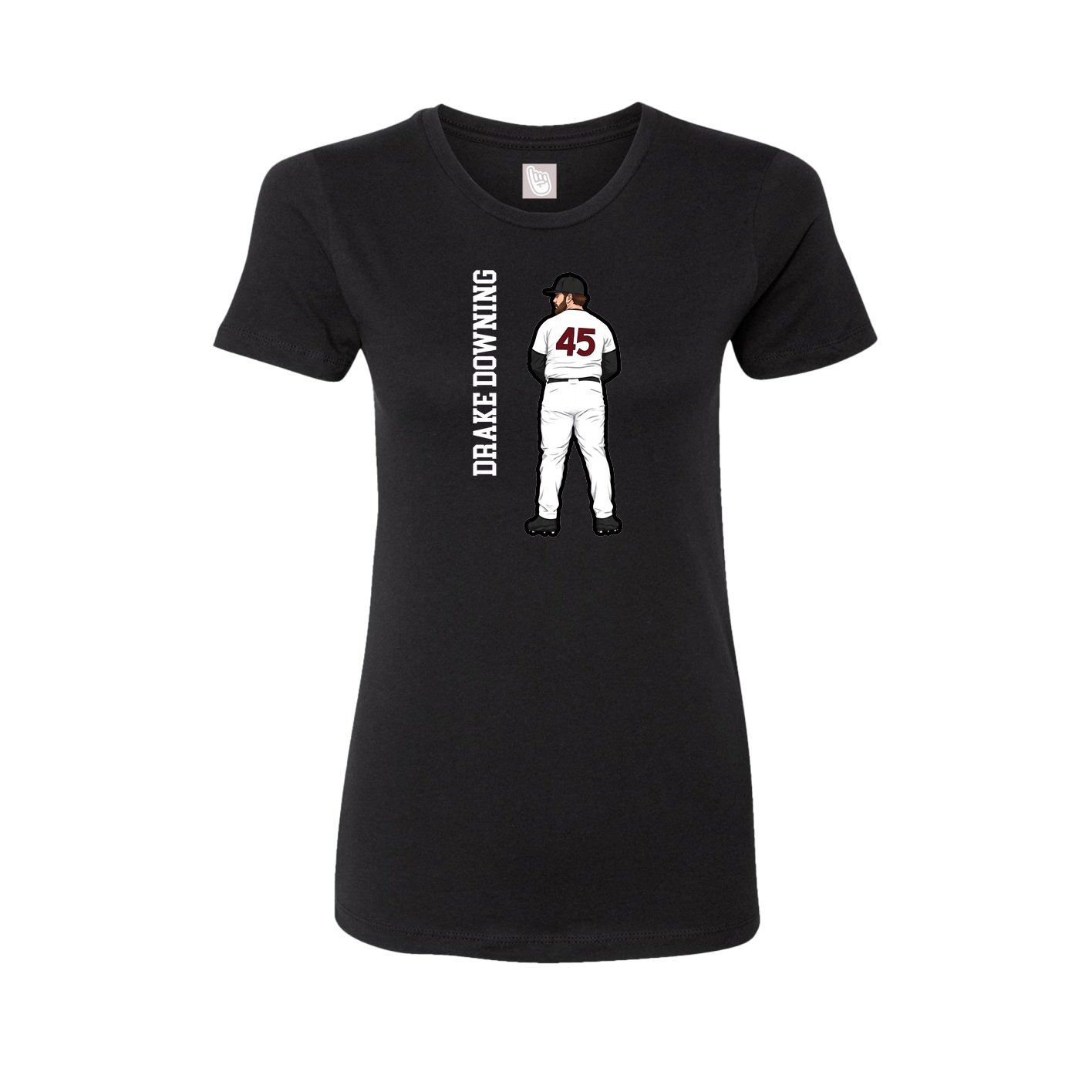 Fitted Women's Tee — Name Vertical in Black