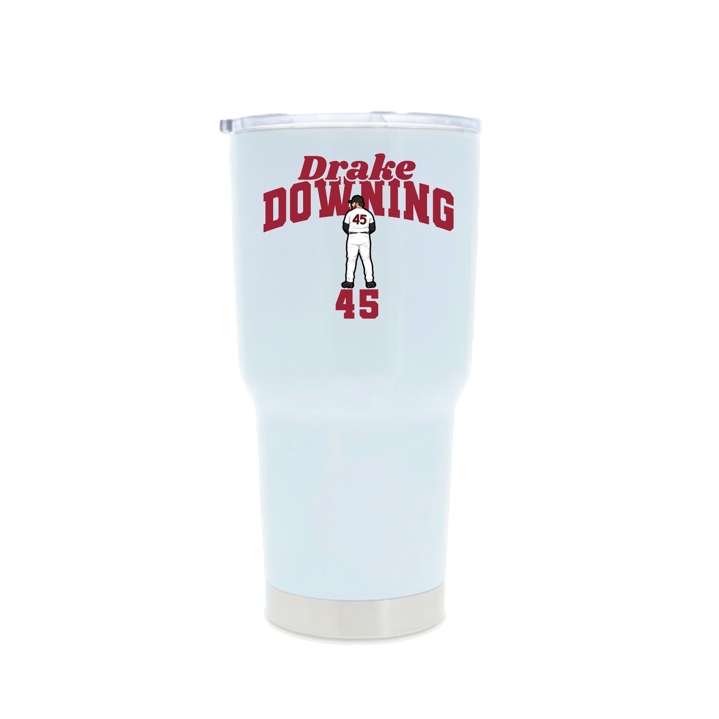 30oz Stainless Steel Tumbler — Signature Arch in White