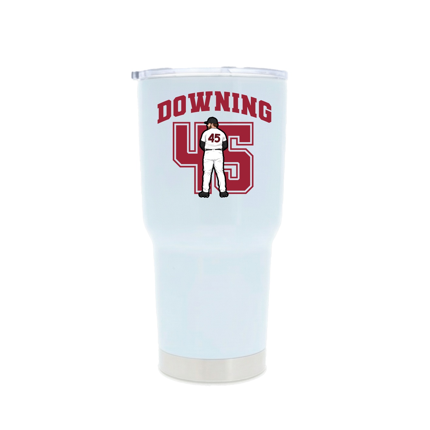 30oz Stainless Steel Tumbler — Number in White