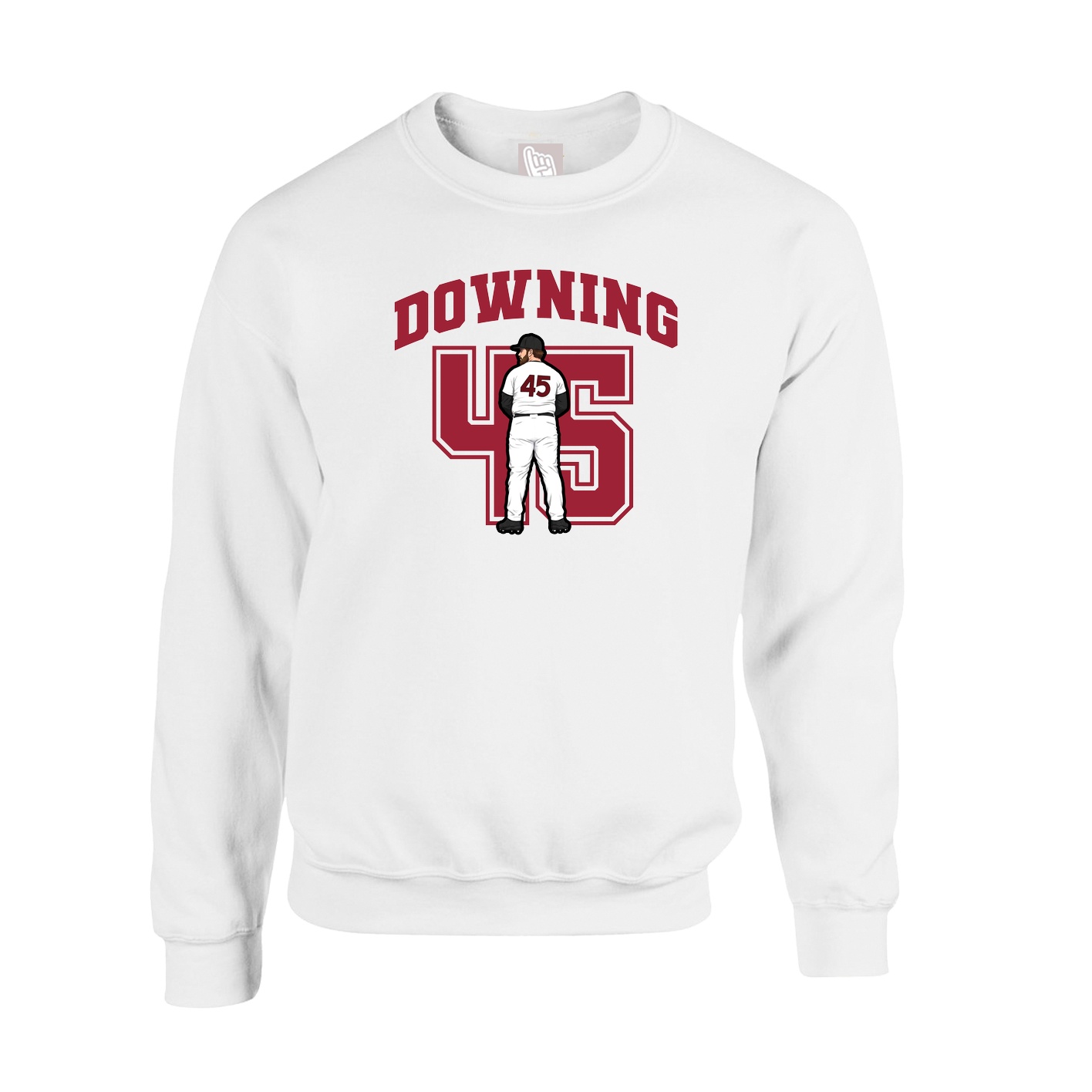 Fleece Crew — Number in White