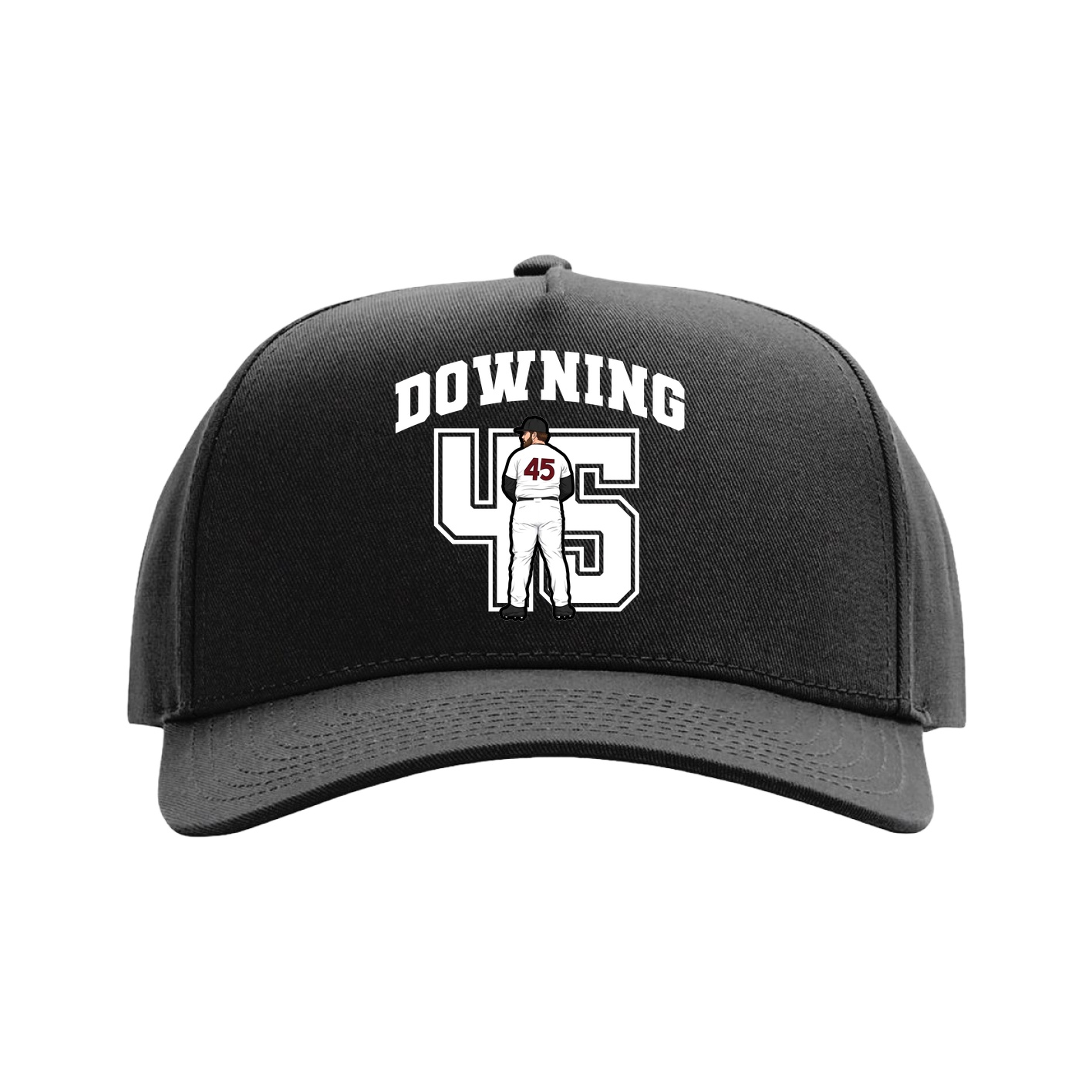 Full Fabric Five-Panel Champ Cap — Number in Black