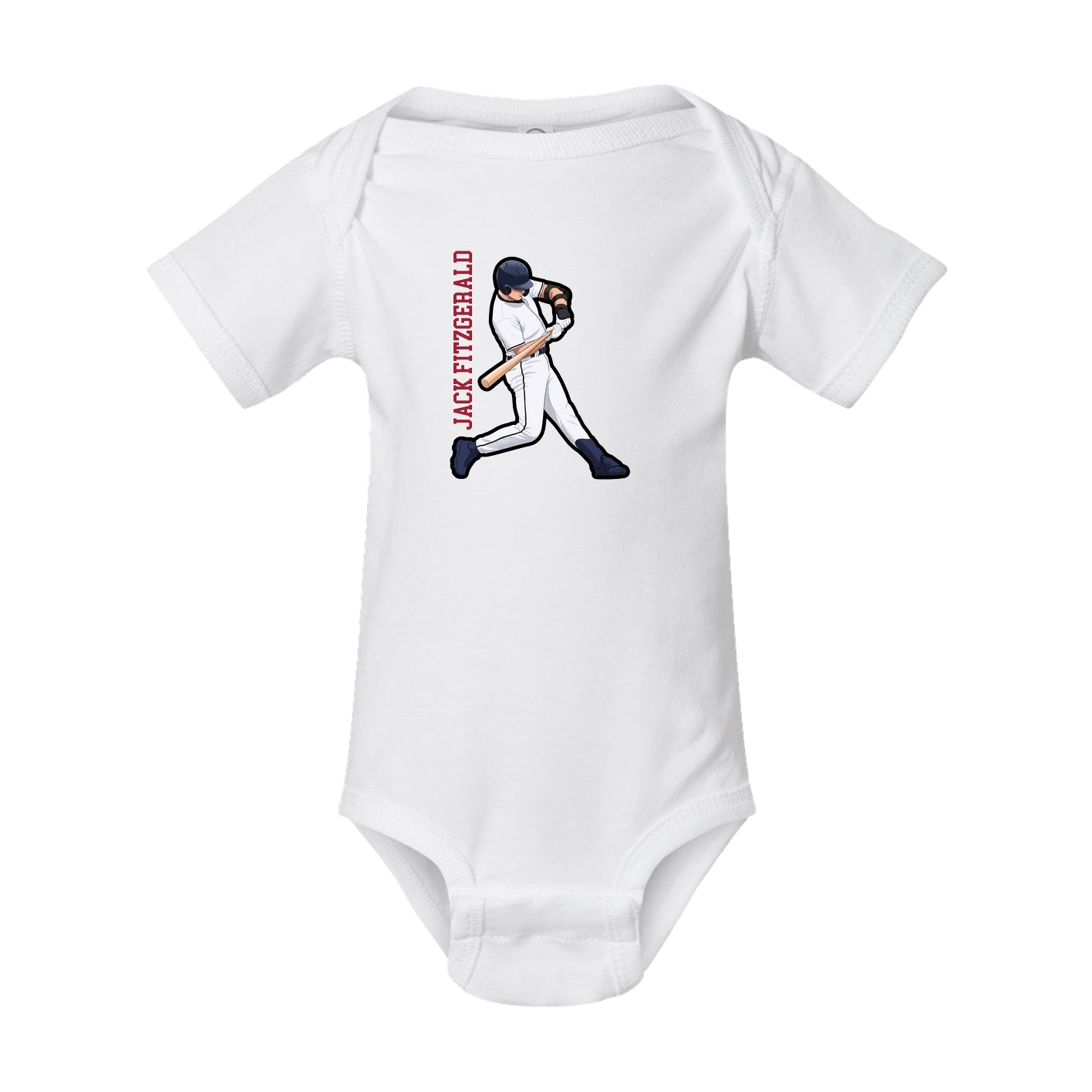 Baby Onesie — Name Vertical in White