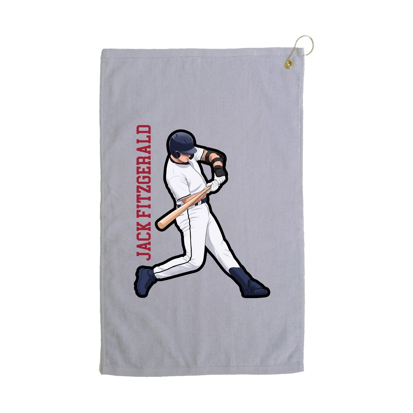 Golf Towel — Name Vertical in Grey