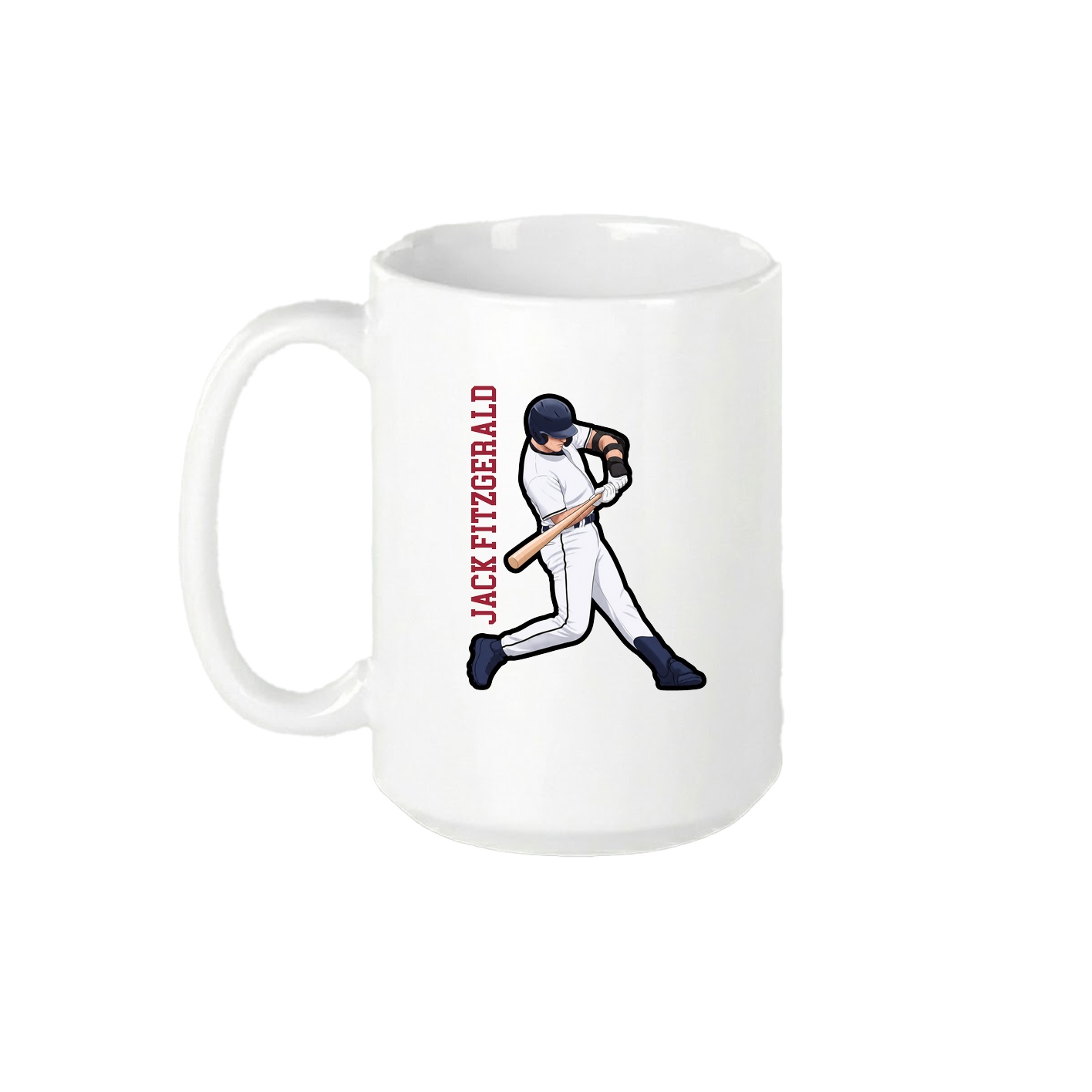 15oz Coffee Mug — Name Vertical in White