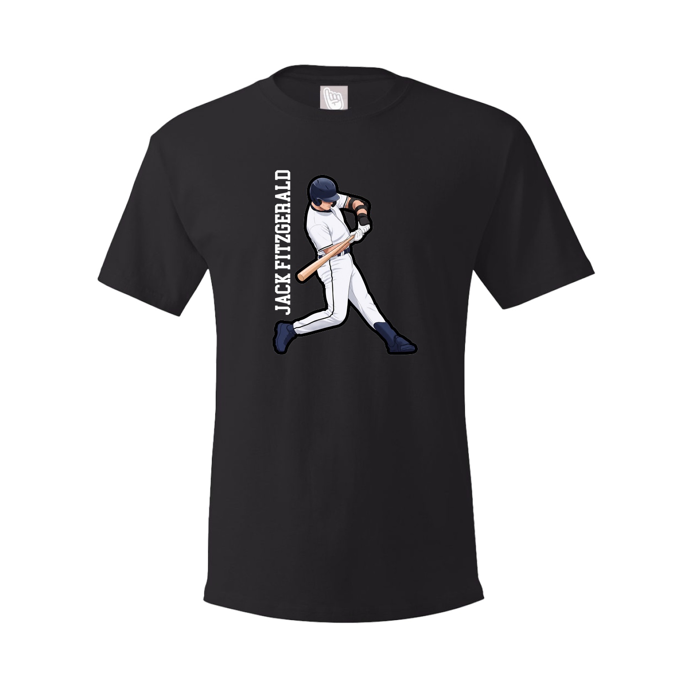 Youth Tee — Name Vertical in Black