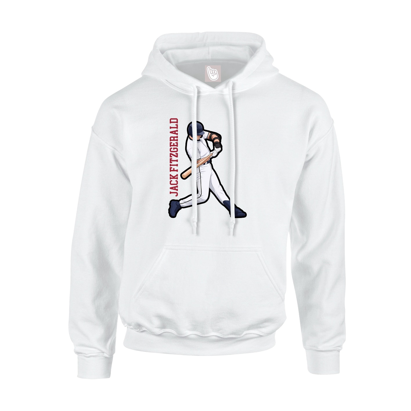 Youth Hoodie — Name Vertical in White
