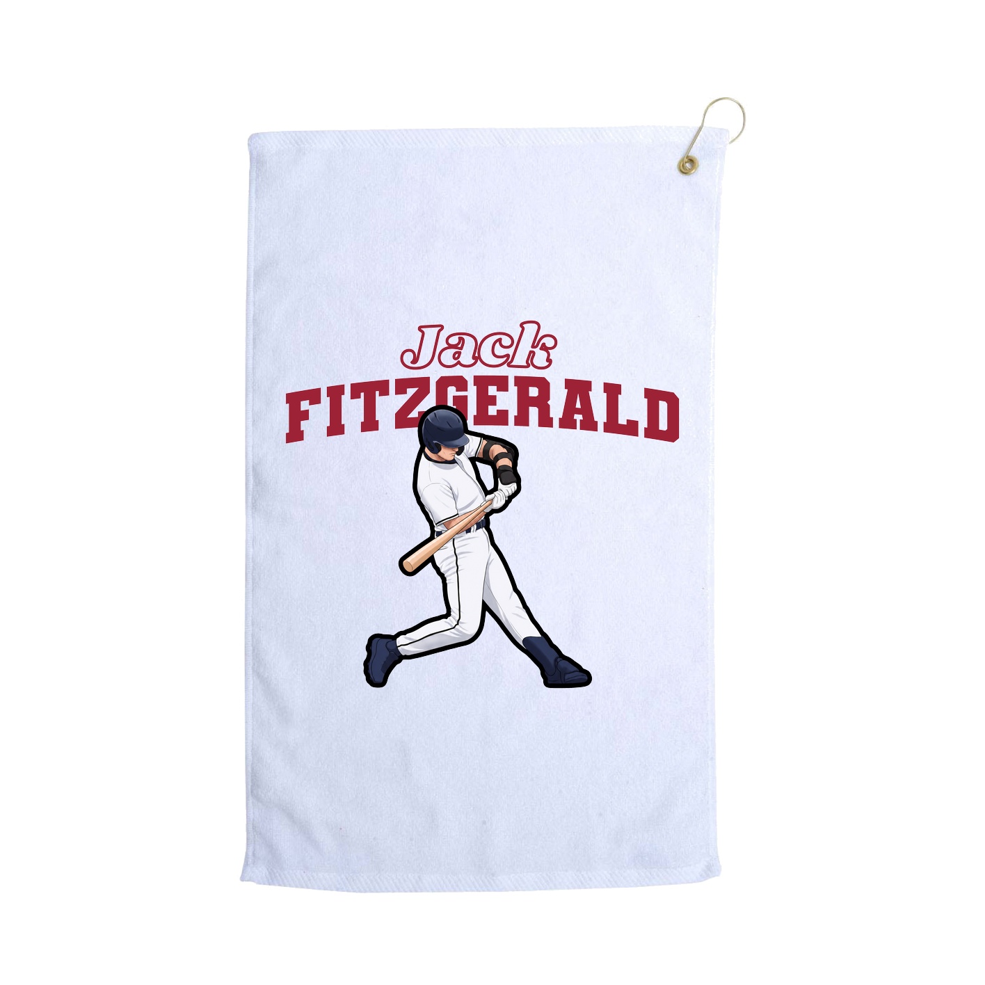 Golf Towel — Name Arch in White