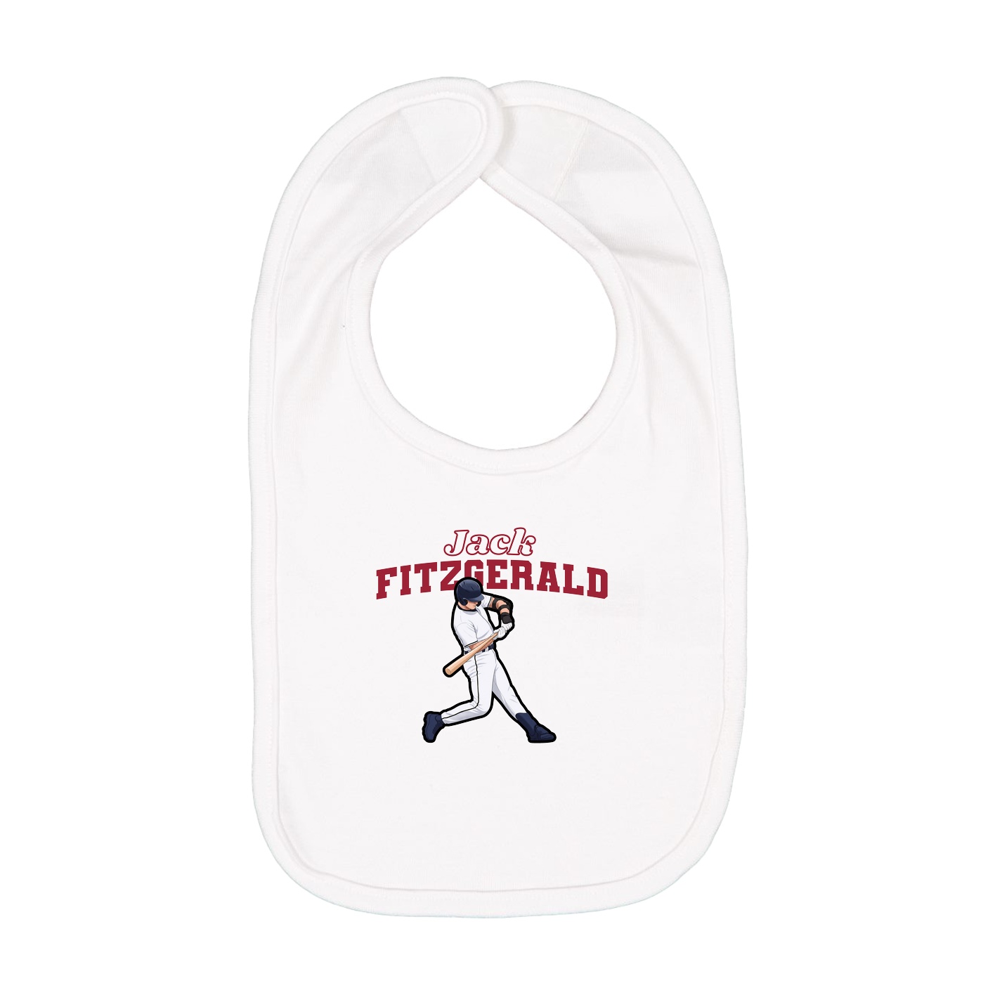 Infant Bib — Name Arch in White
