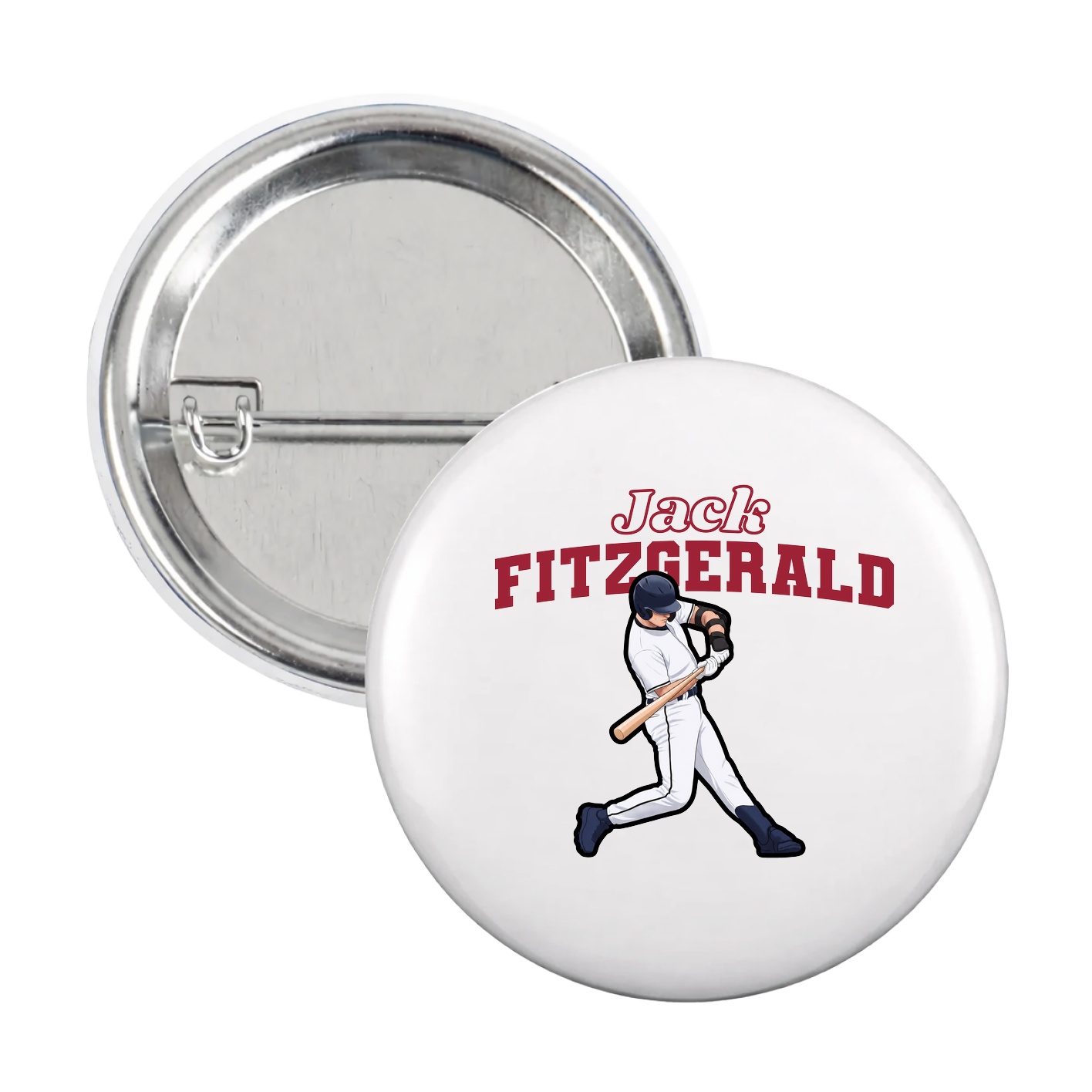 Game Day Button — Name Arch in White