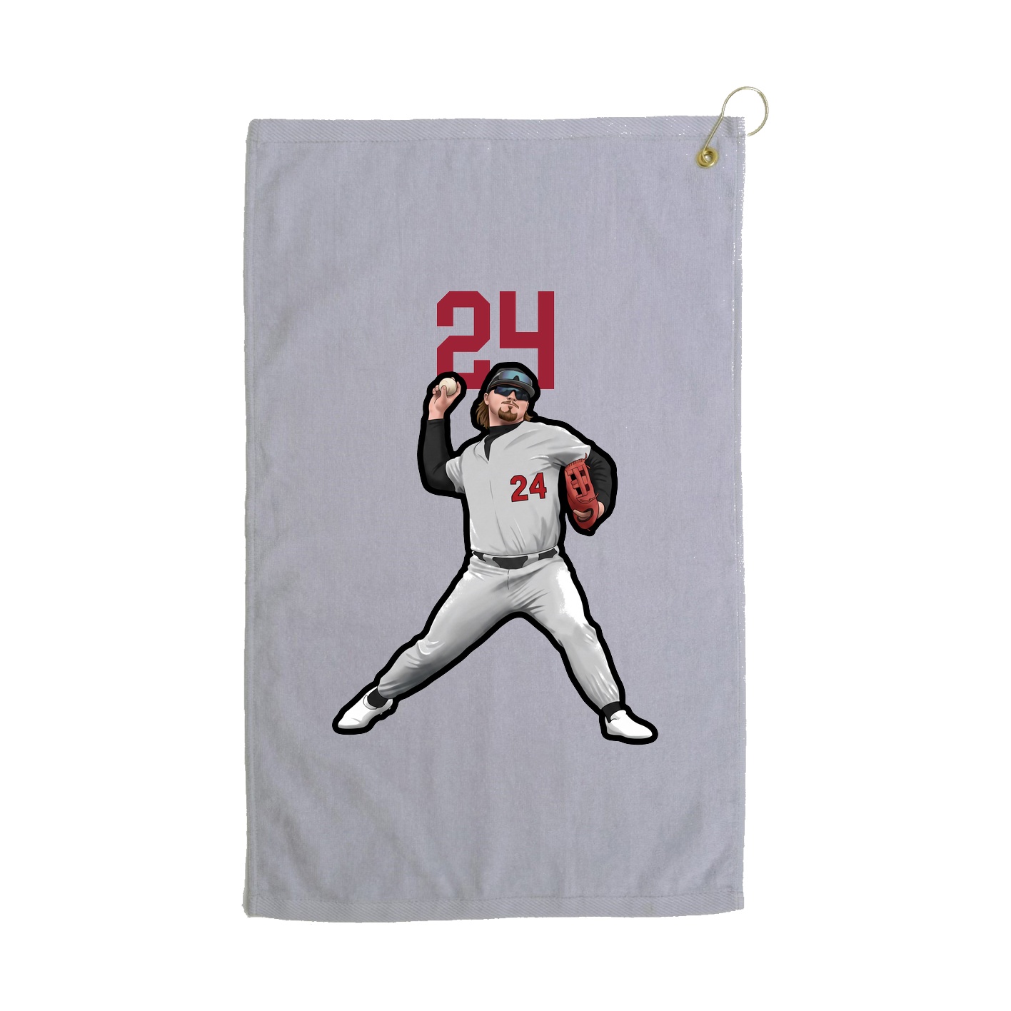 Golf Towel — Number Top in Grey