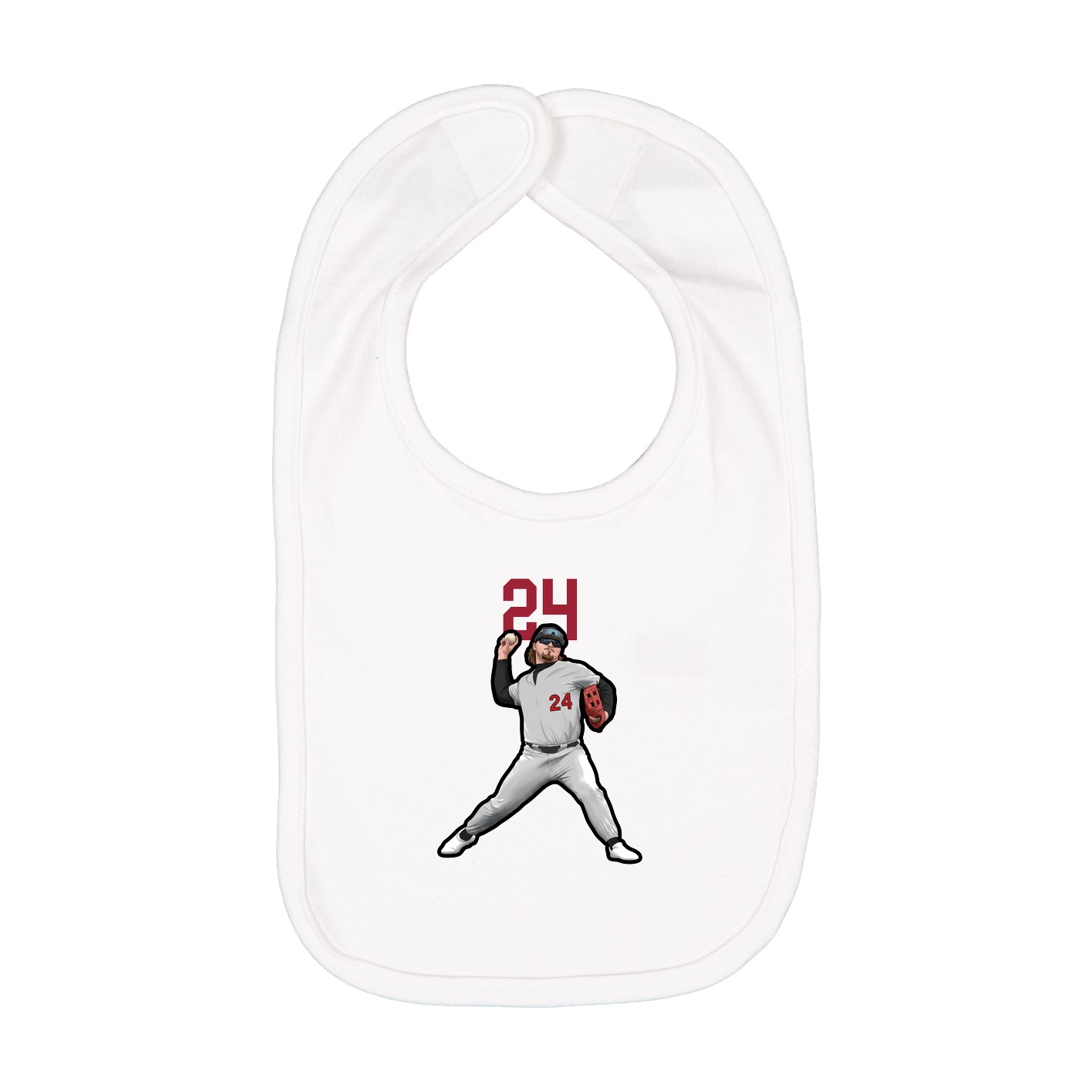 Infant Bib — Number Top in White