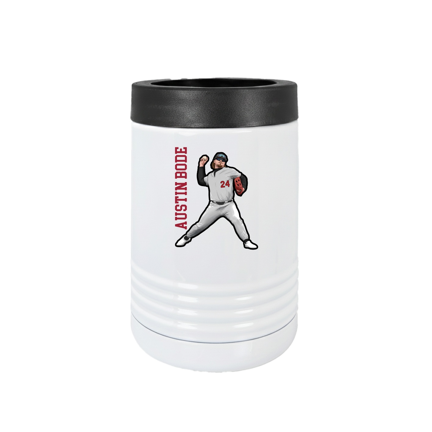 Beverage Holder — Name Vertical in White