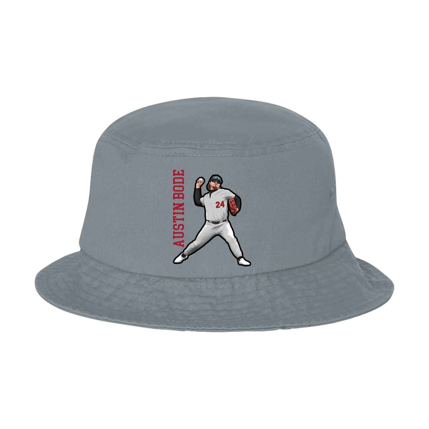 Bucket Cap — Name Vertical in Grey